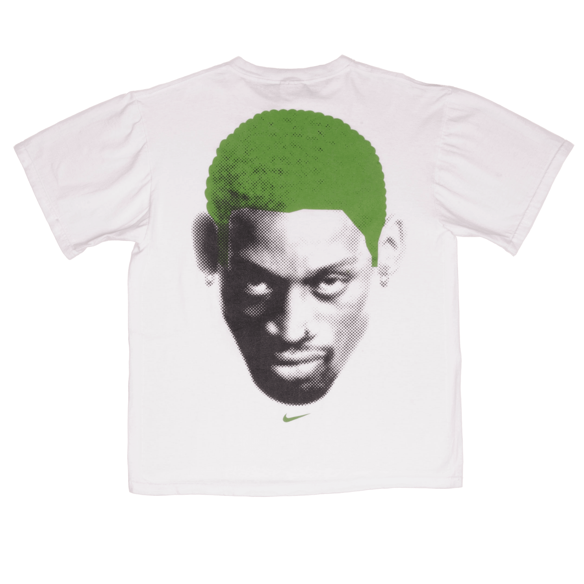 Vintage Nike NBA Dennis Rodman Green Hair Tee Shirt Size Medium Made In USA