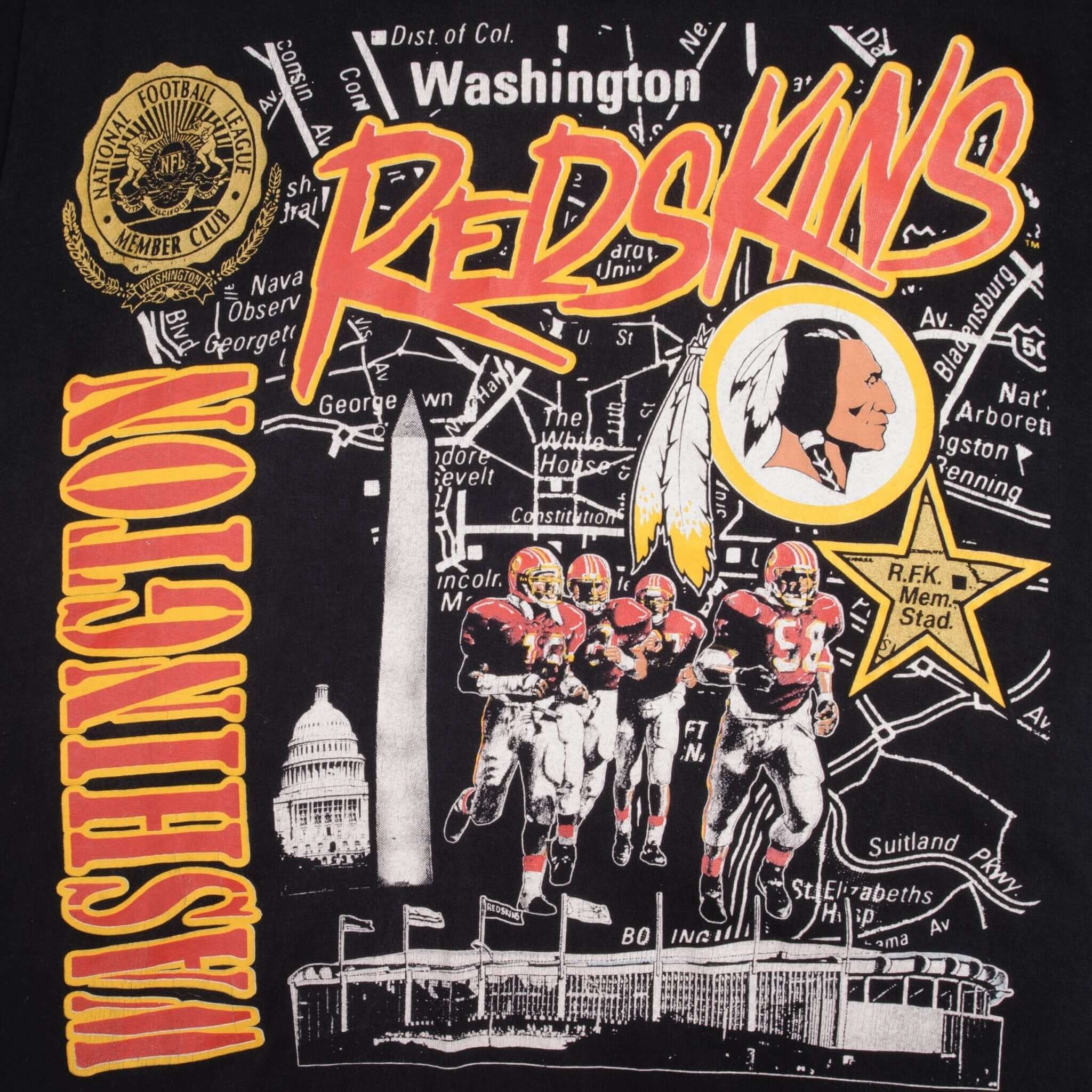 Vintage Nfl Washington Redskins 1990S Tee Shirt Size Medium Made In Usa With Single Stitch Sleeves