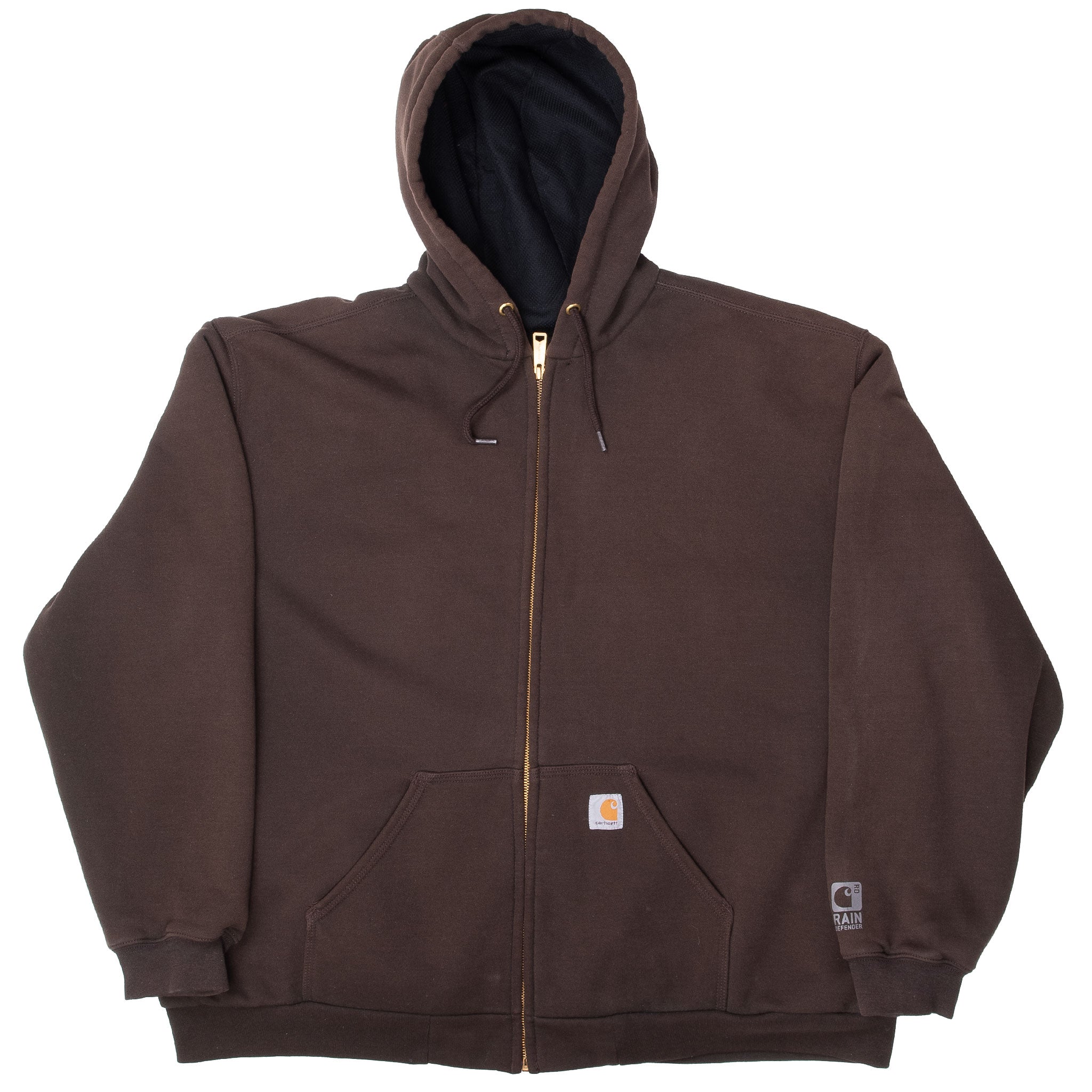 Vintage Carhartt Heavyweight Full Zip Brown Hoodie Sweatshirt Size 2XL