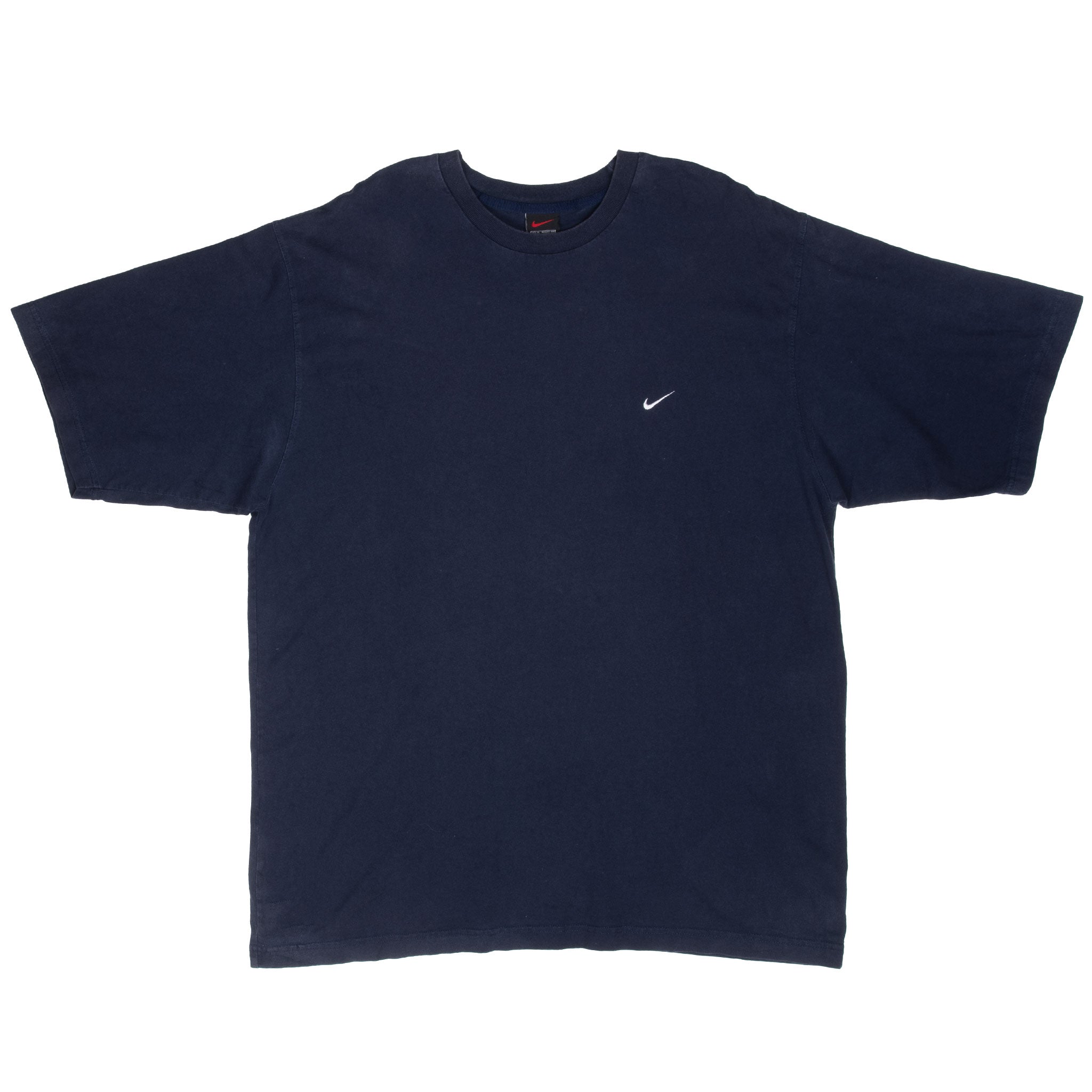 Vintage Nike Navy Classic Swoosh Tee Shirt 1990S Size XL