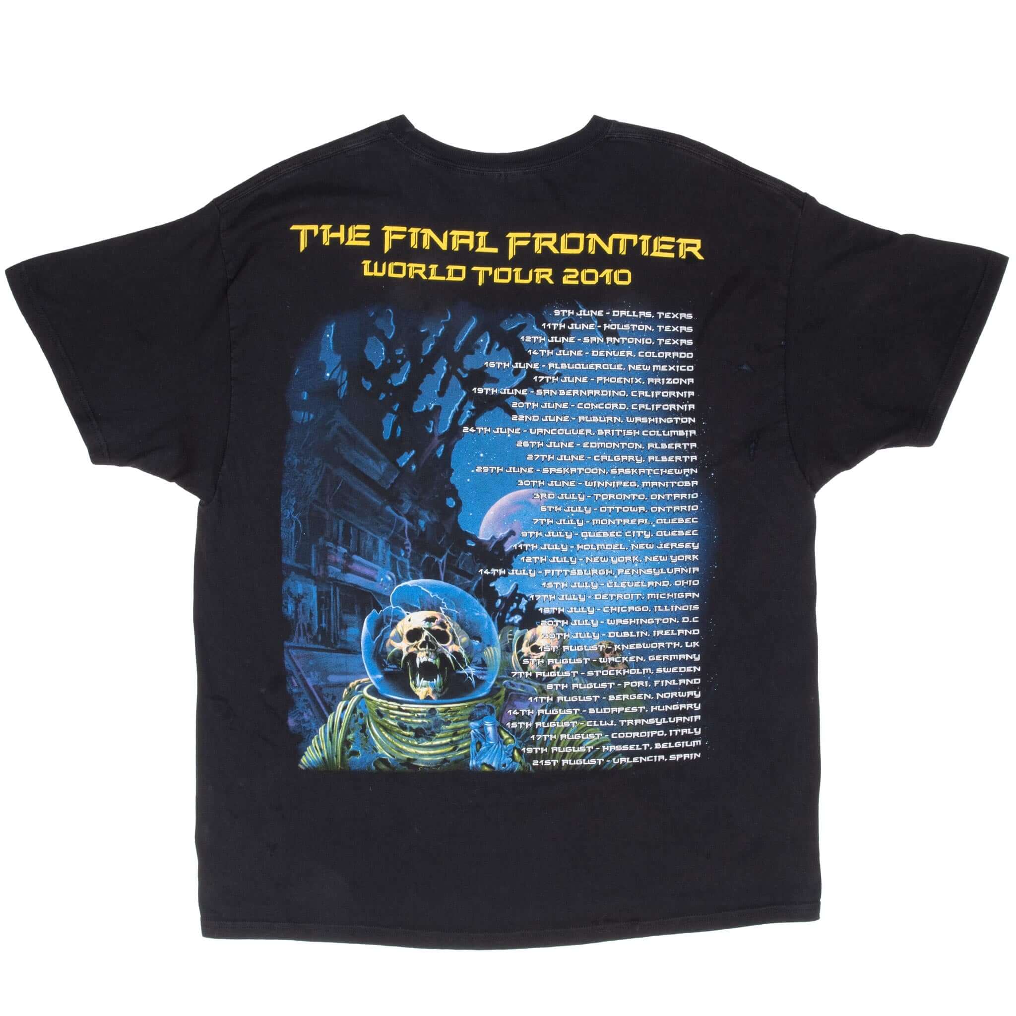 Vintage Iron Maiden The Final Frontier Tour 2010 Black Tee Shirt Size XL