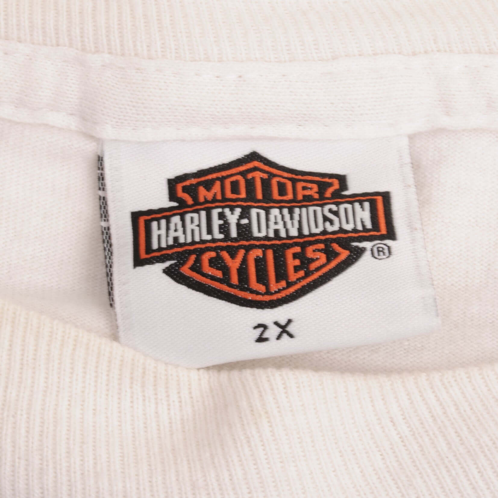 Vintage Harley Davidson Racing Long Sleeves White Tee Shirt 2002 Size 2XL Made In USA