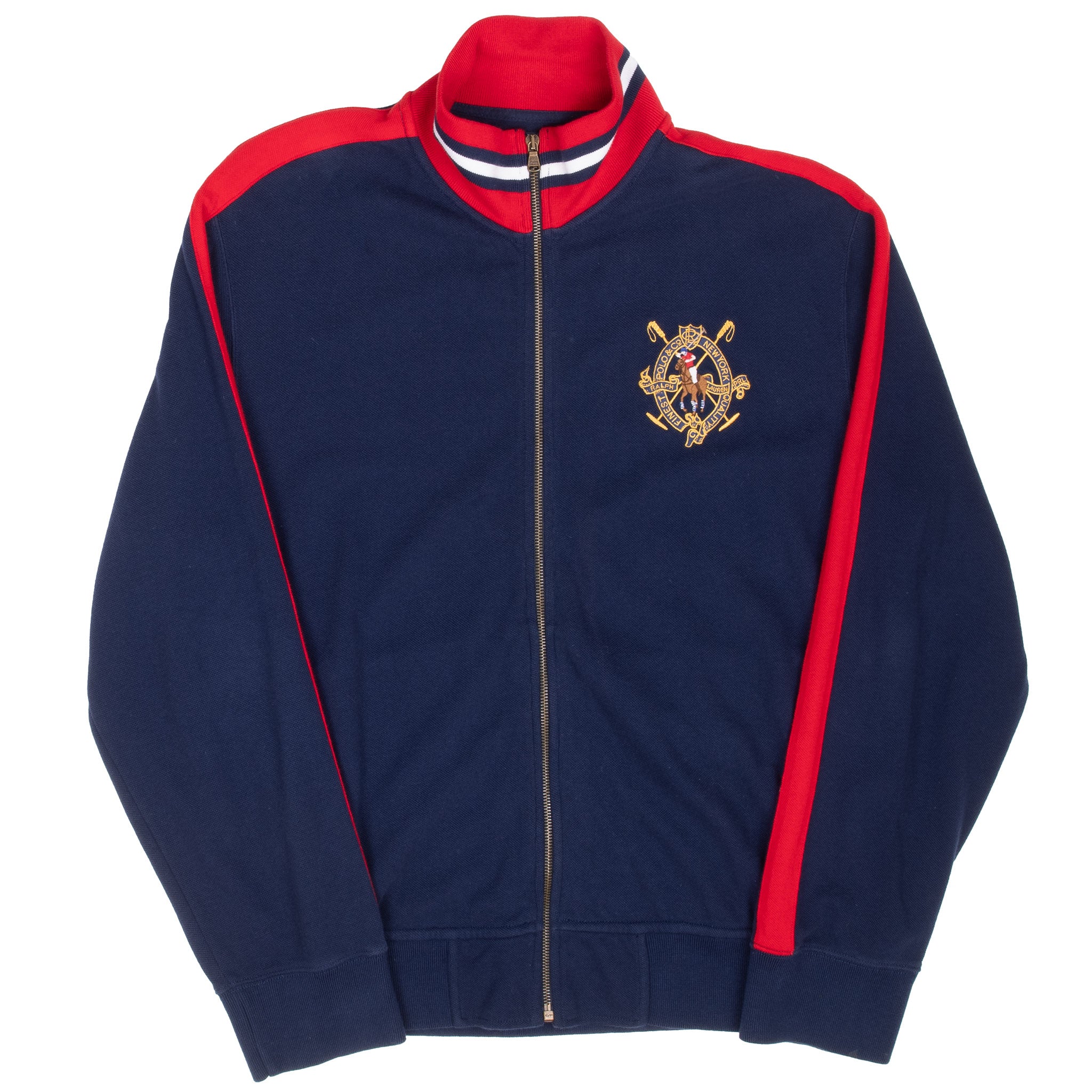 Vintage Polo Ralph Lauren New York Blue Full Zip Jacket 1990S Size Large