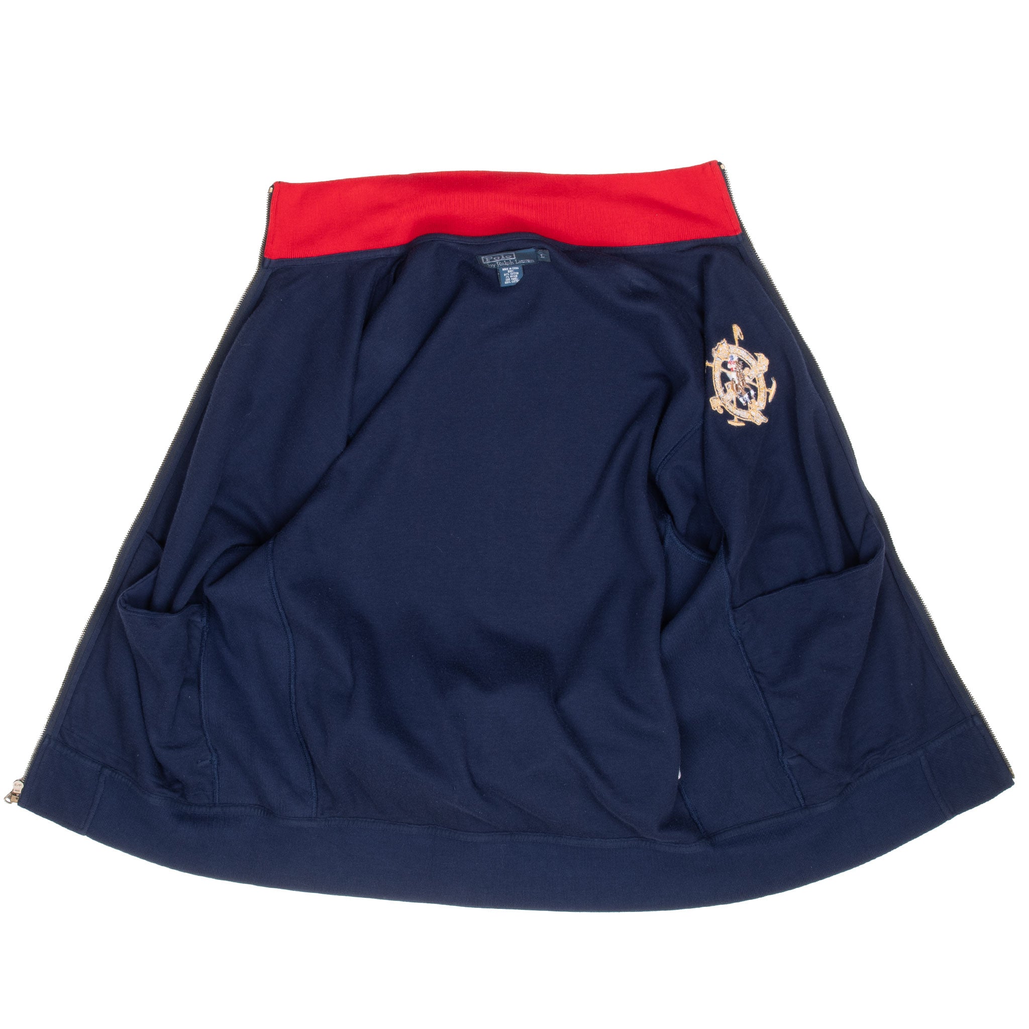 Vintage Polo Ralph Lauren New York Blue Full Zip Jacket 1990S Size Large