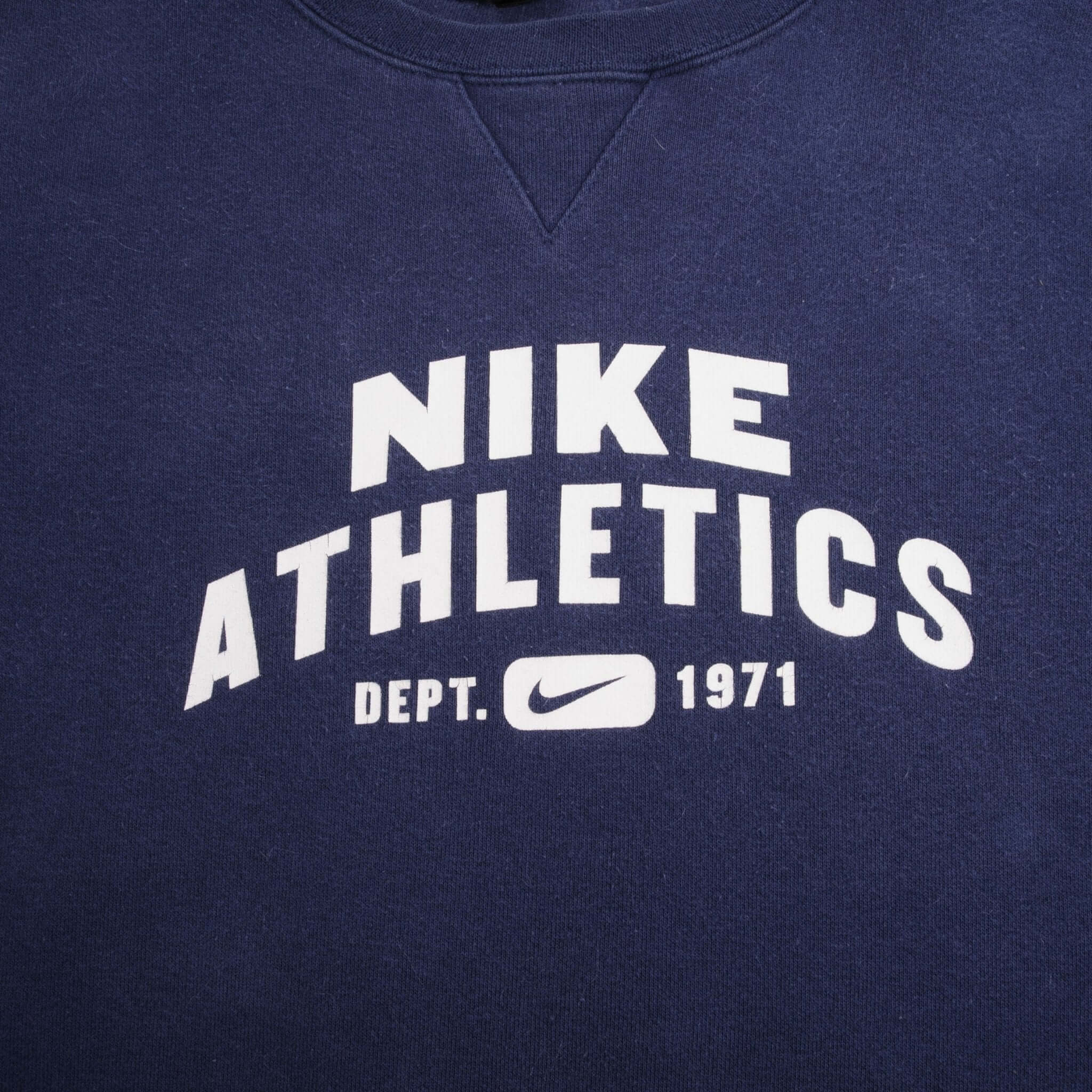 Vintage Nike Athletics Spellout Blue Sweatshirt 1990S Size Large