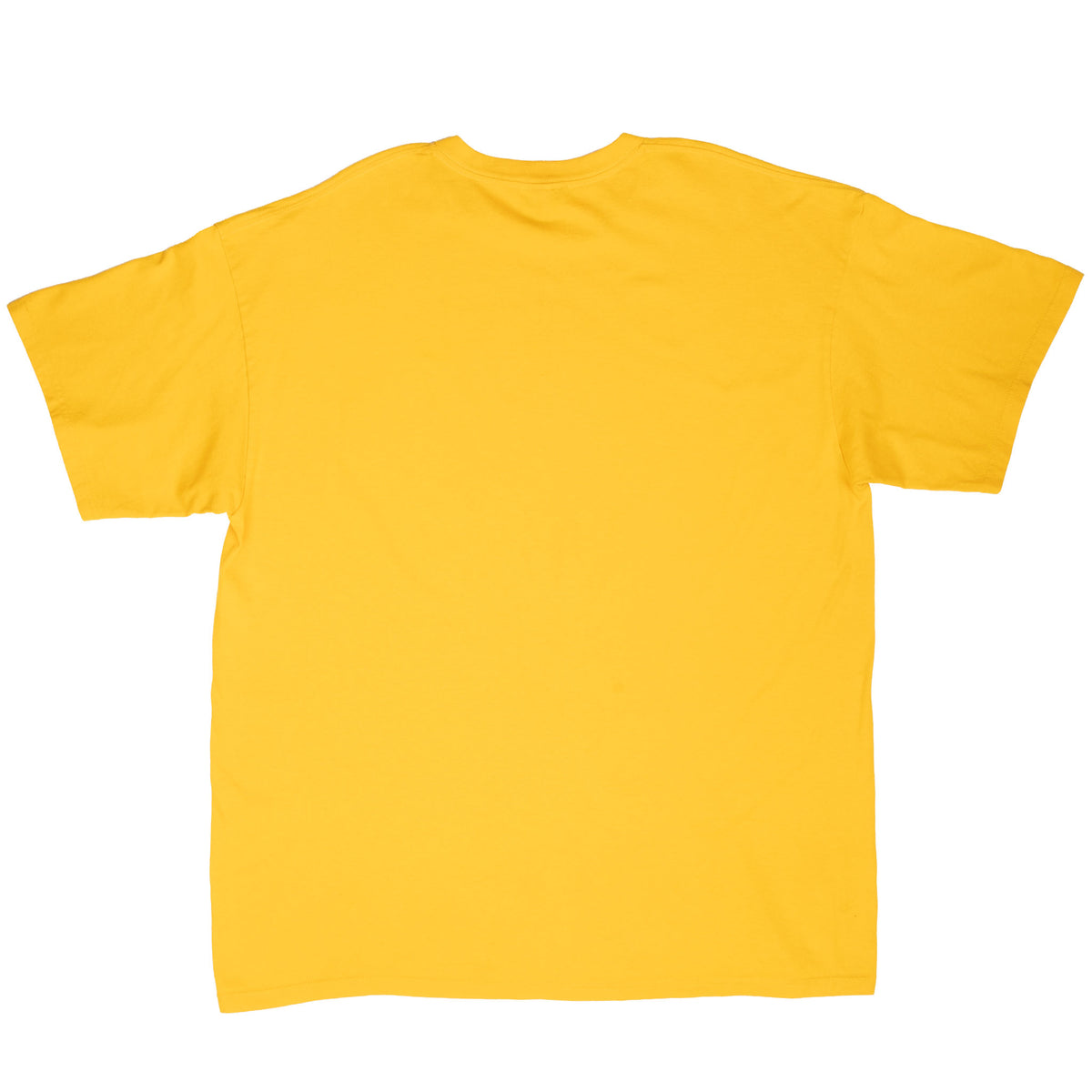 Back of plain yellow Nike short-sleeve T-shirt