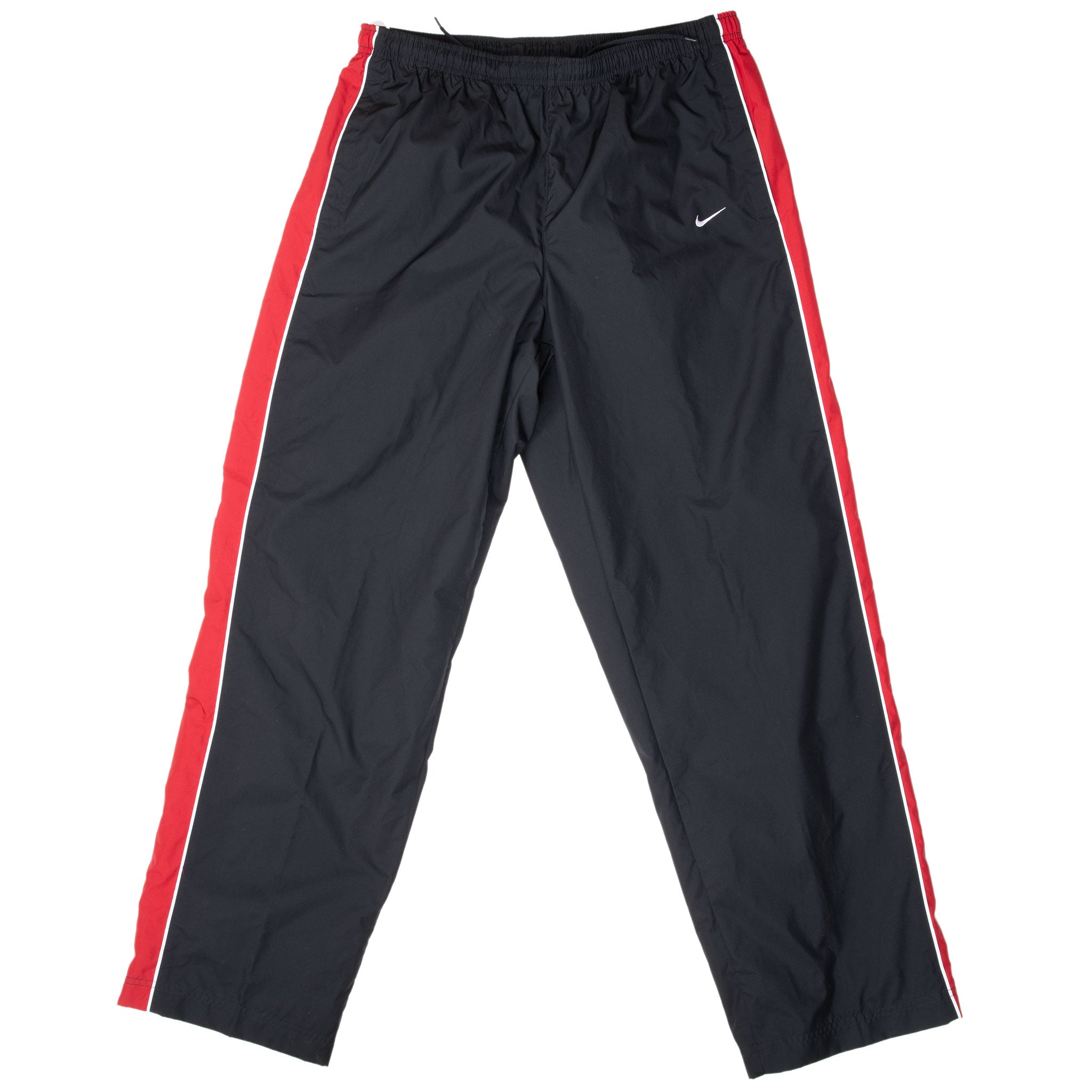 Vintage Nike Classic Swoosh Black Red Track Pants 2000S Size Large