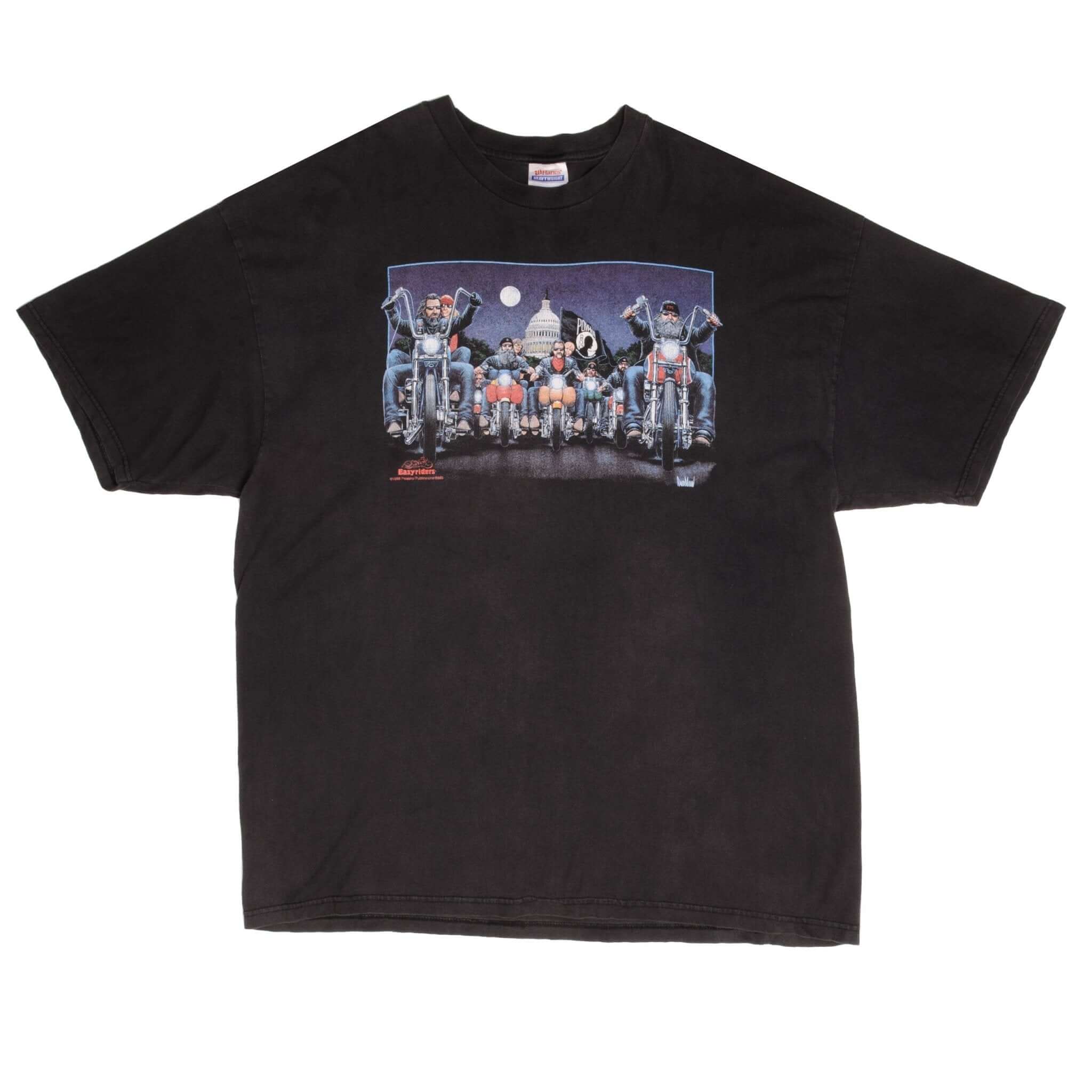 Vintage Black Easy Riders POW MIA Dallas Size 2XL