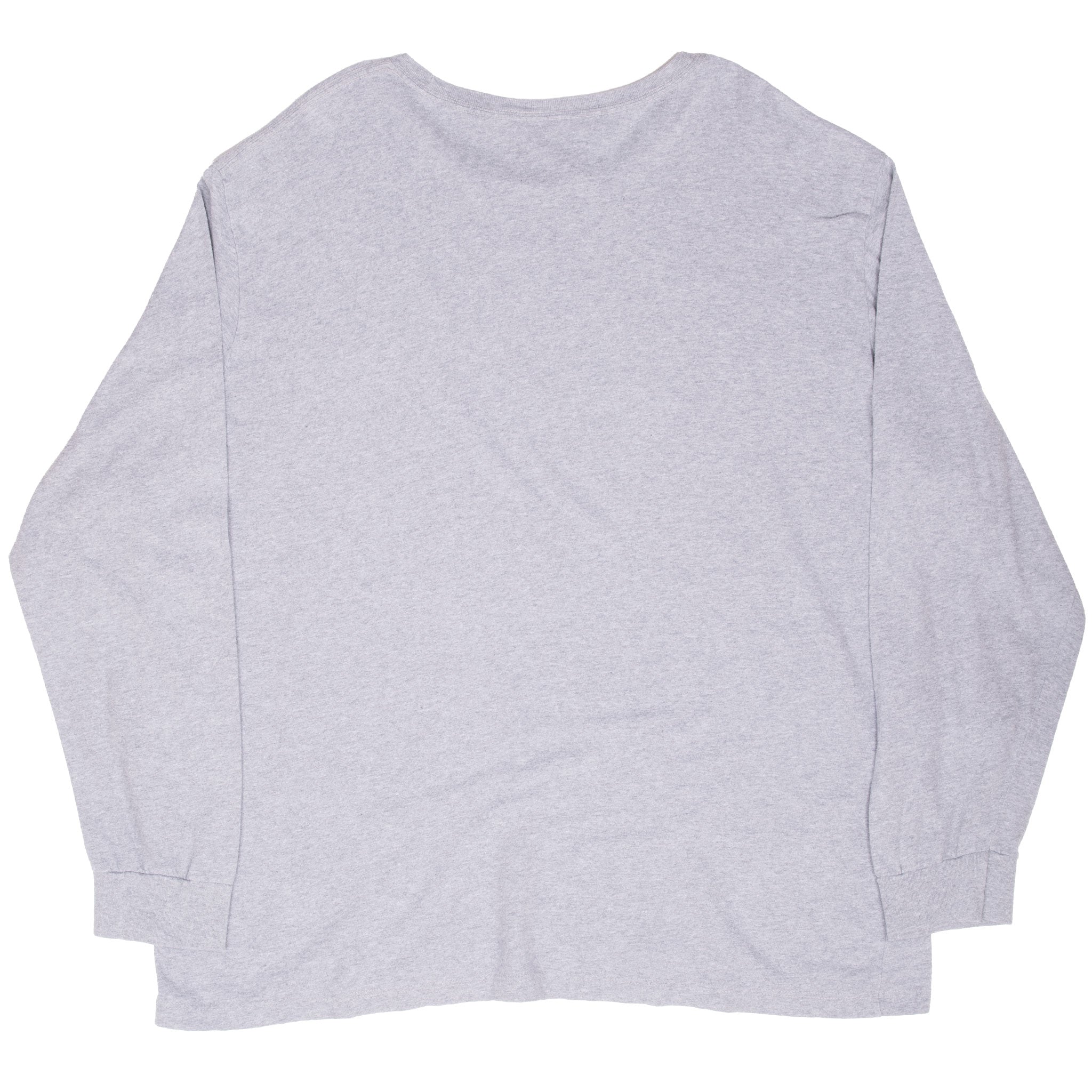 Back of plain gray Ralph Lauren long-sleeve shirt