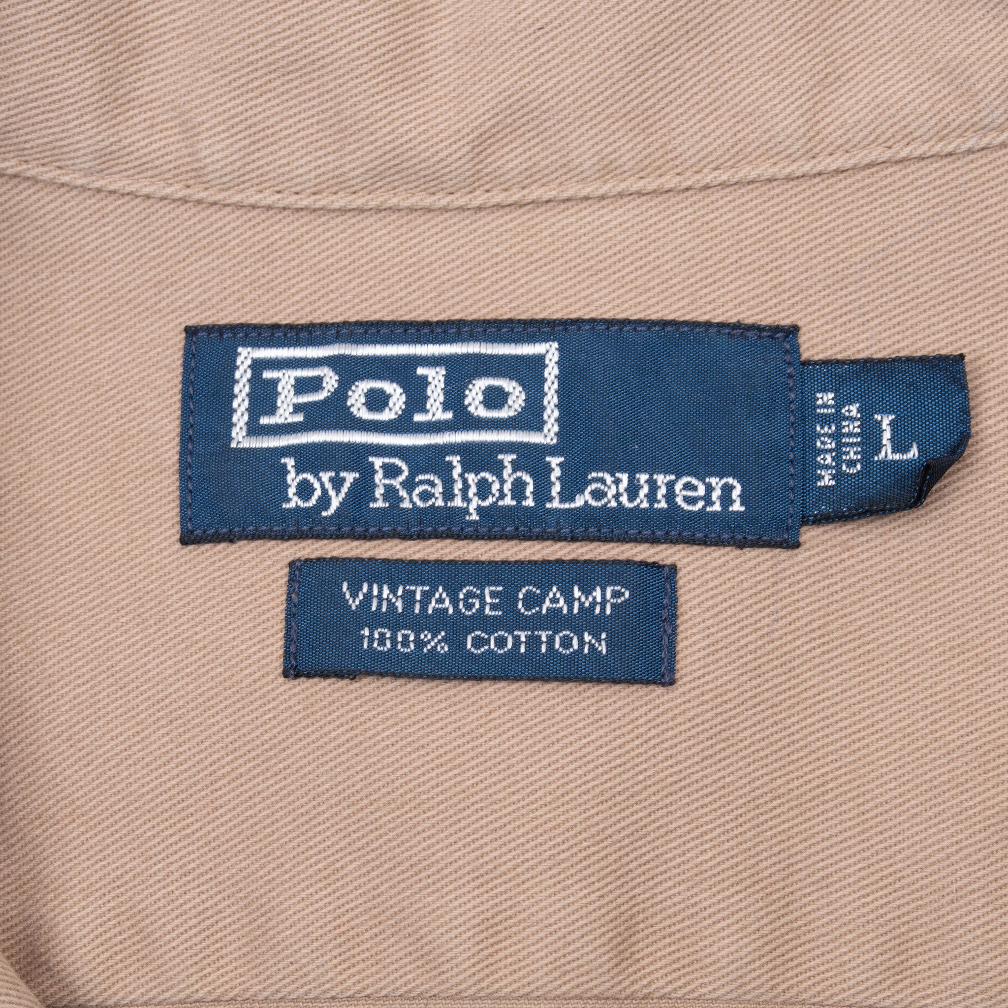 Vintage Ralph Lauren Palm Tree Beige Shirt 1990S Size Large