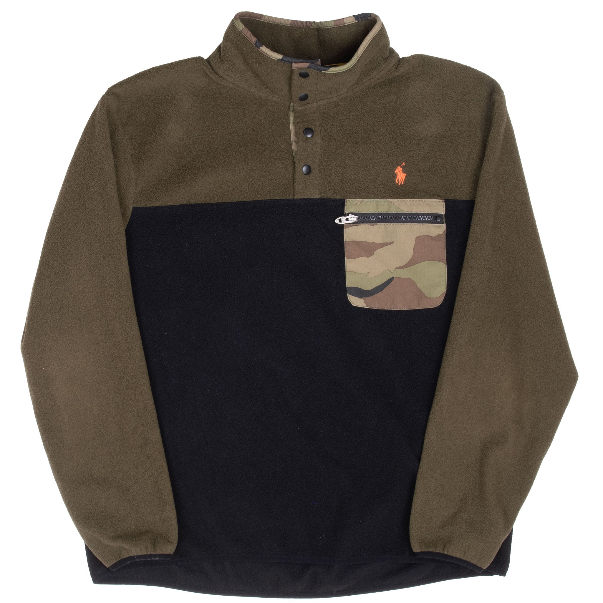 Vintage Ralph Lauren Camo Pullover Fleece Jacket Size XL