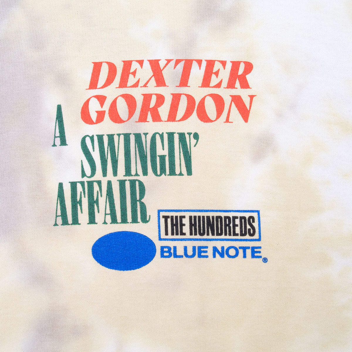 Dexter Gordon A Swingin’ Affair chest print with The Hundreds and Blue Note logos