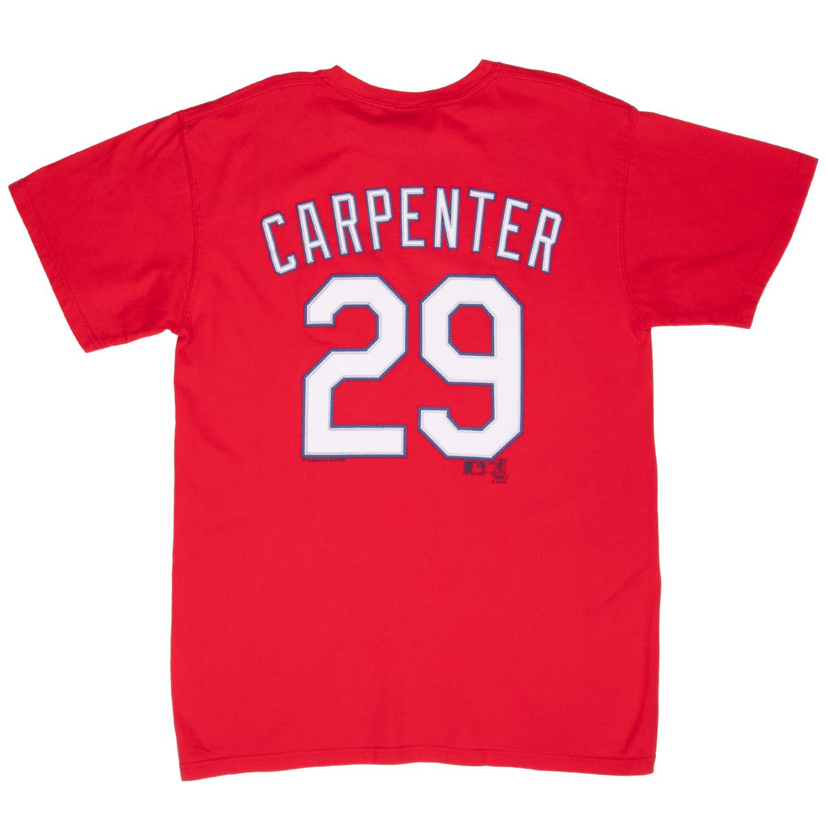 Back of red St. Louis Cardinals T-shirt with Carpenter name and number 29
