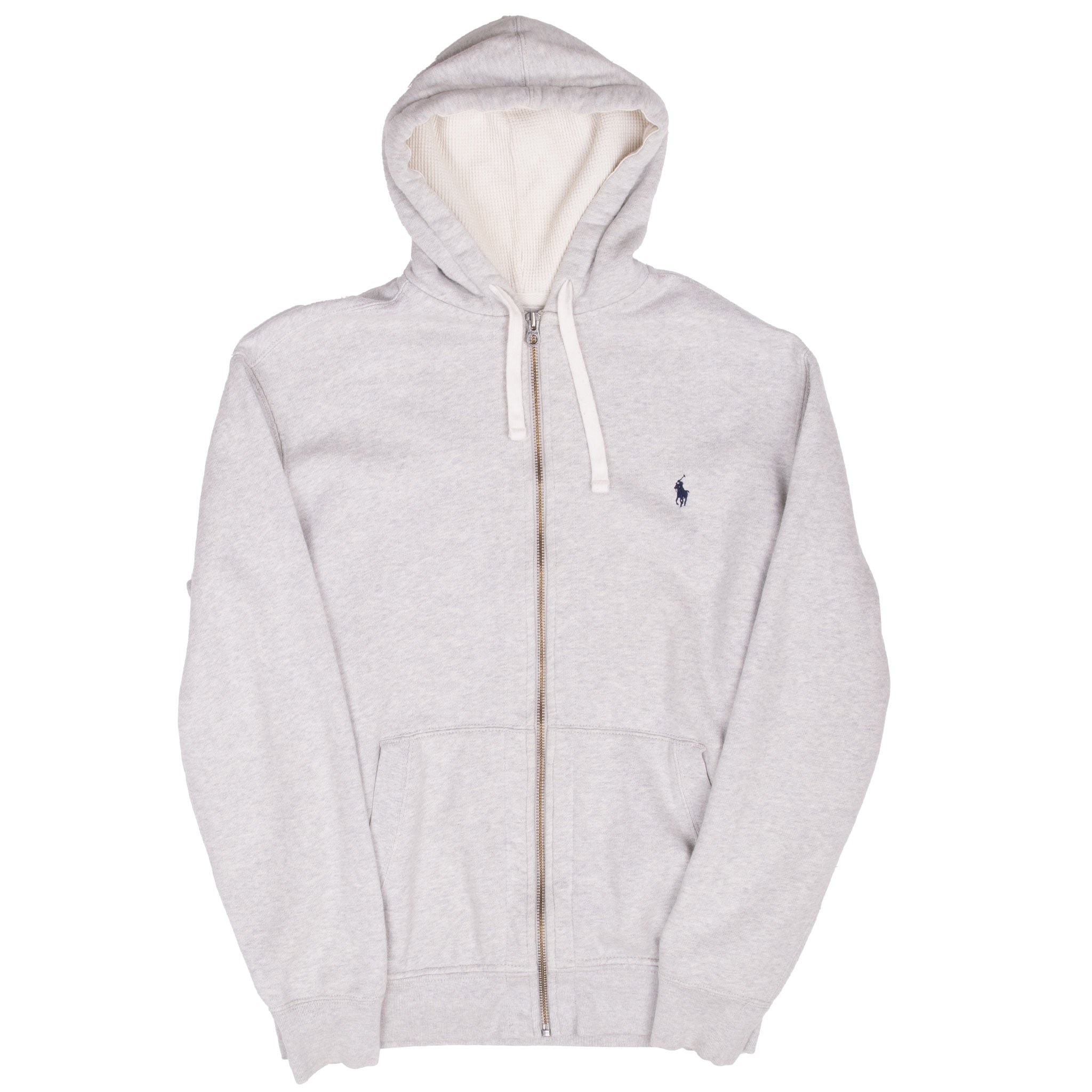 Vintage Ralph Lauren Full Zip Classic Grey Hoodie Sweatshirt 1990S Size Large Tall