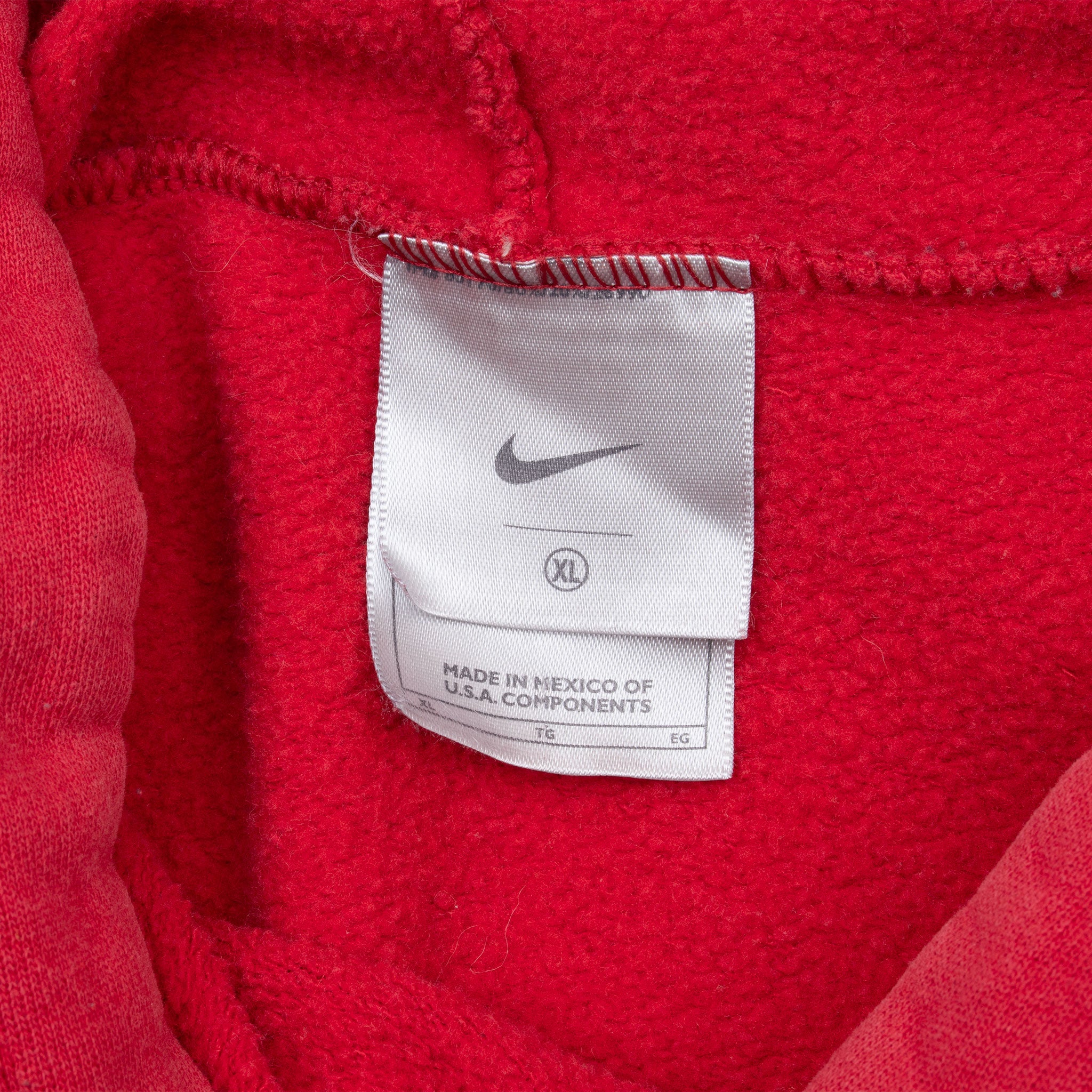 Vintage Nike Center Swoosh Red Travis Scott Hoodie 2000S Size XL