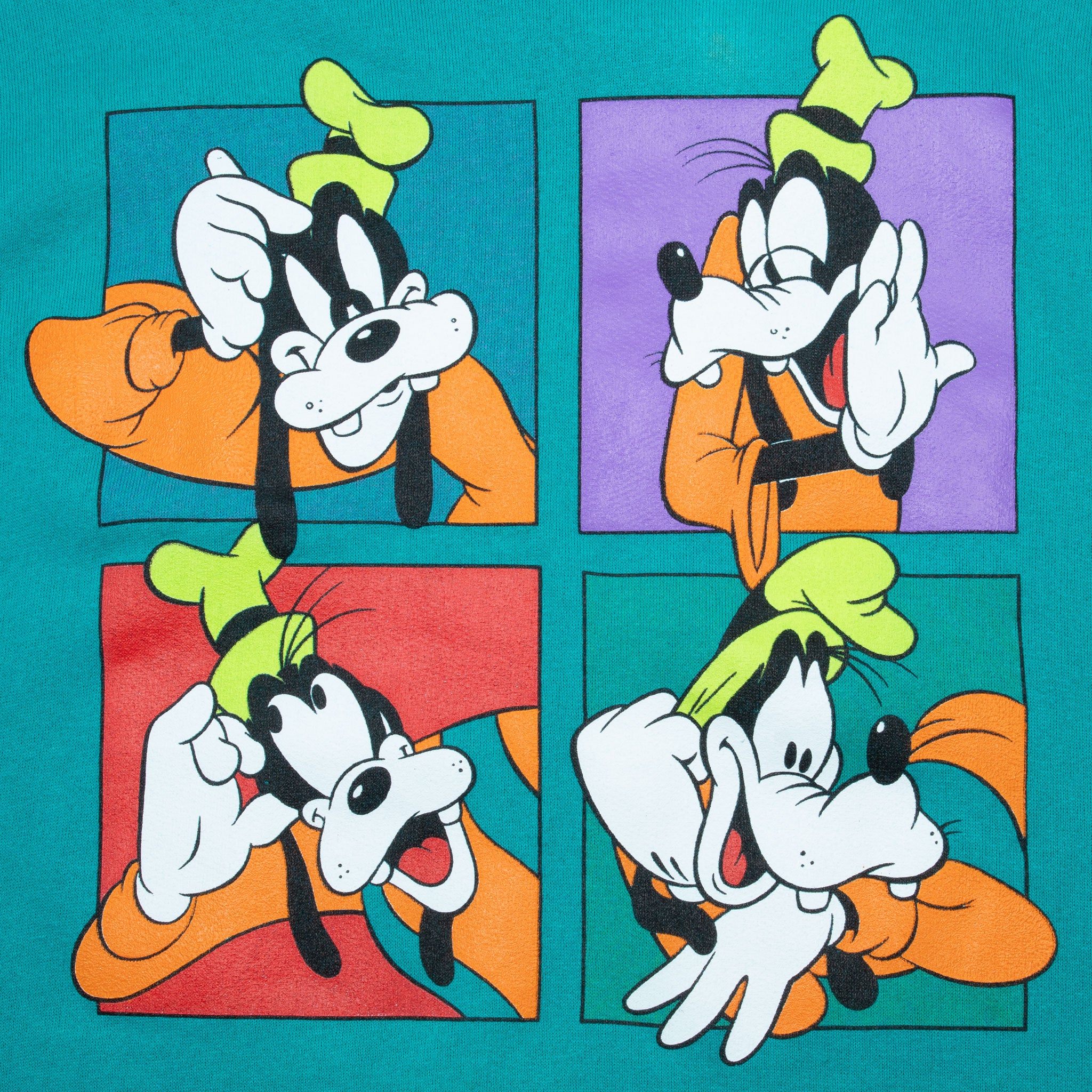 Vintage Disney Goofy Teal Sweatshirt 1990S Size Large Made In Usa