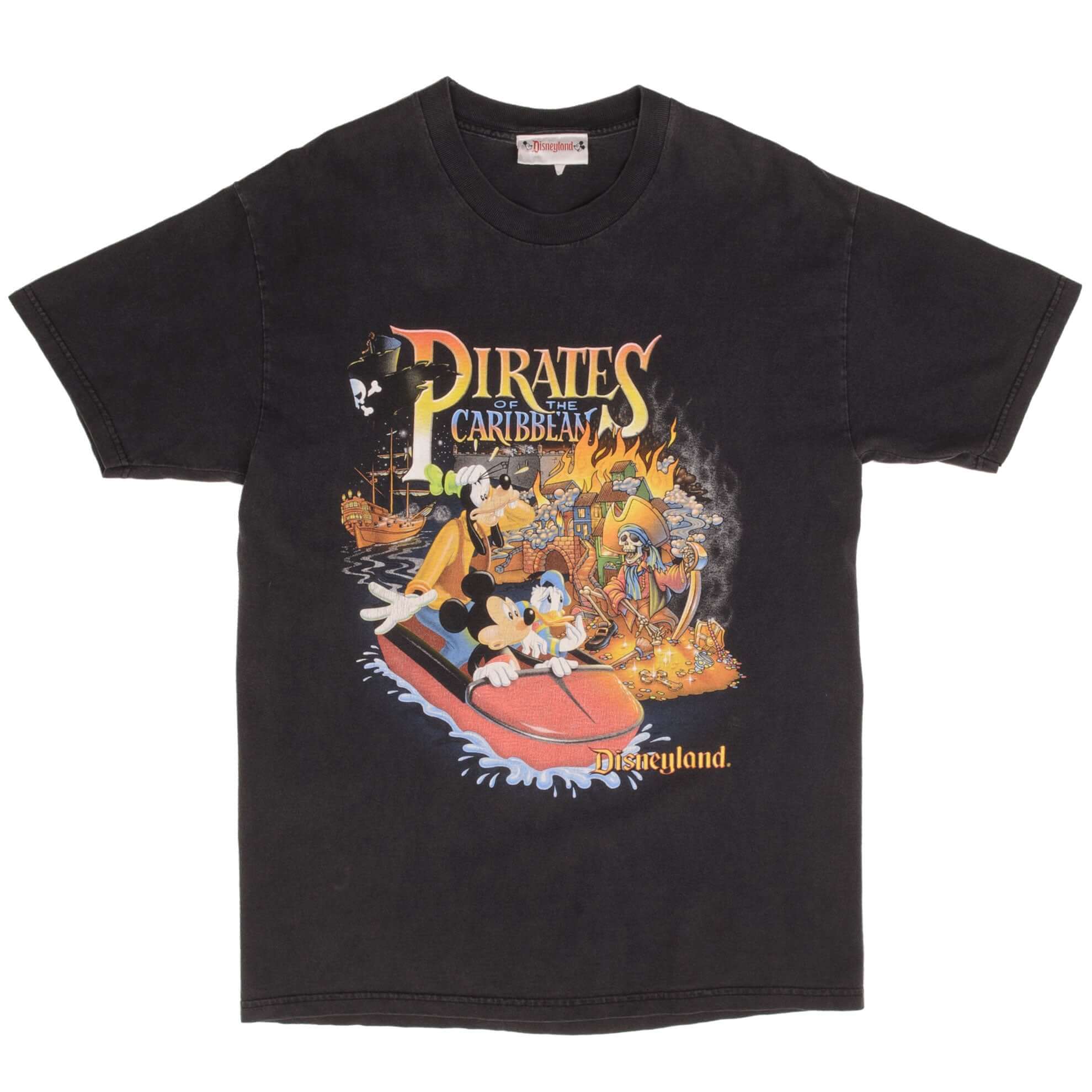 Vintage Pirates Of The Caribbean Disney 1990s Tee Shirt Size Medium Made In USA