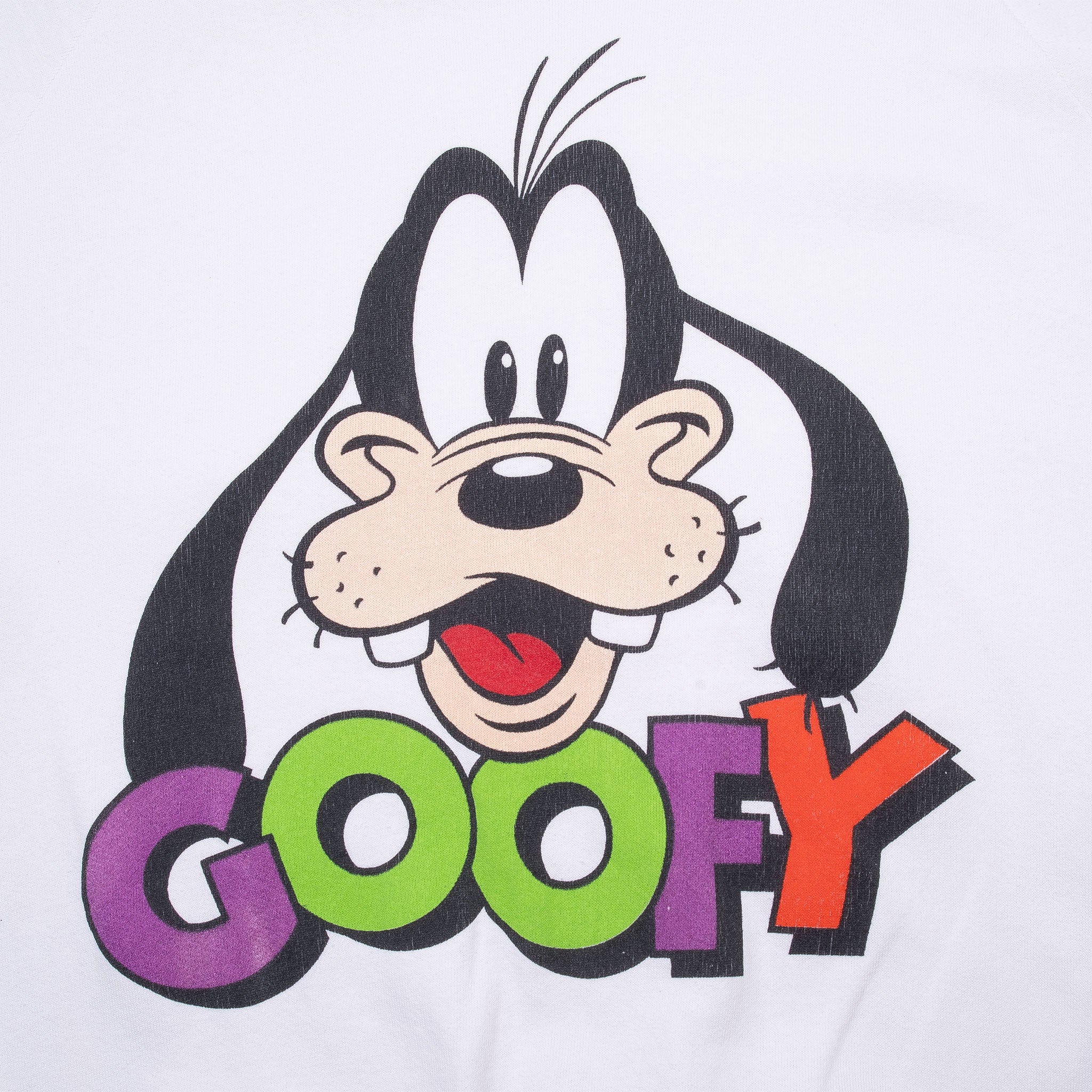 VINTAGE DISNEY GOOFY WHITE SWEATSHIRT 1990S LARGE MADE IN USA