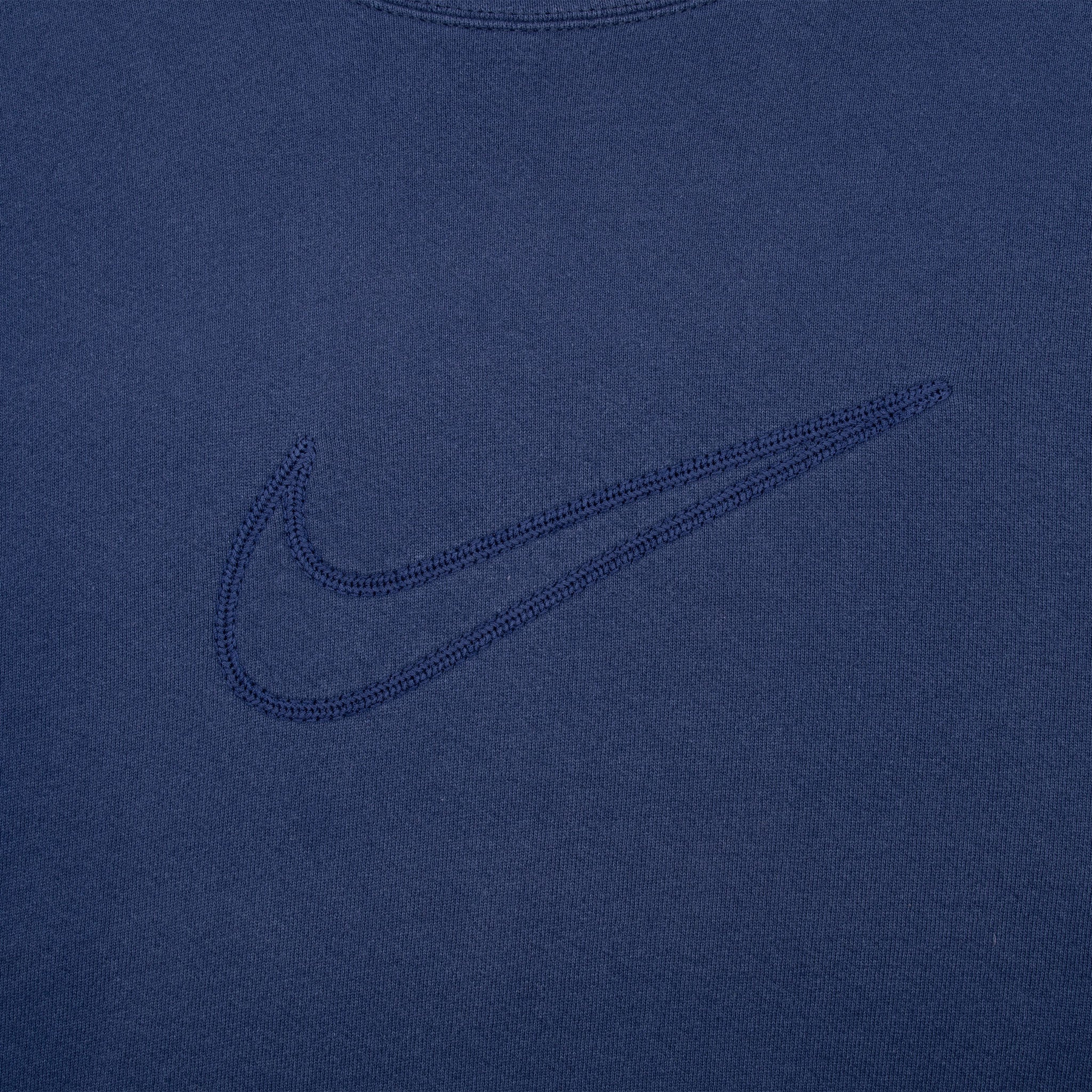 Vintage Nike Big Swoosh Navy Blue Sweatshirt 1990S Size Large Made In Usa