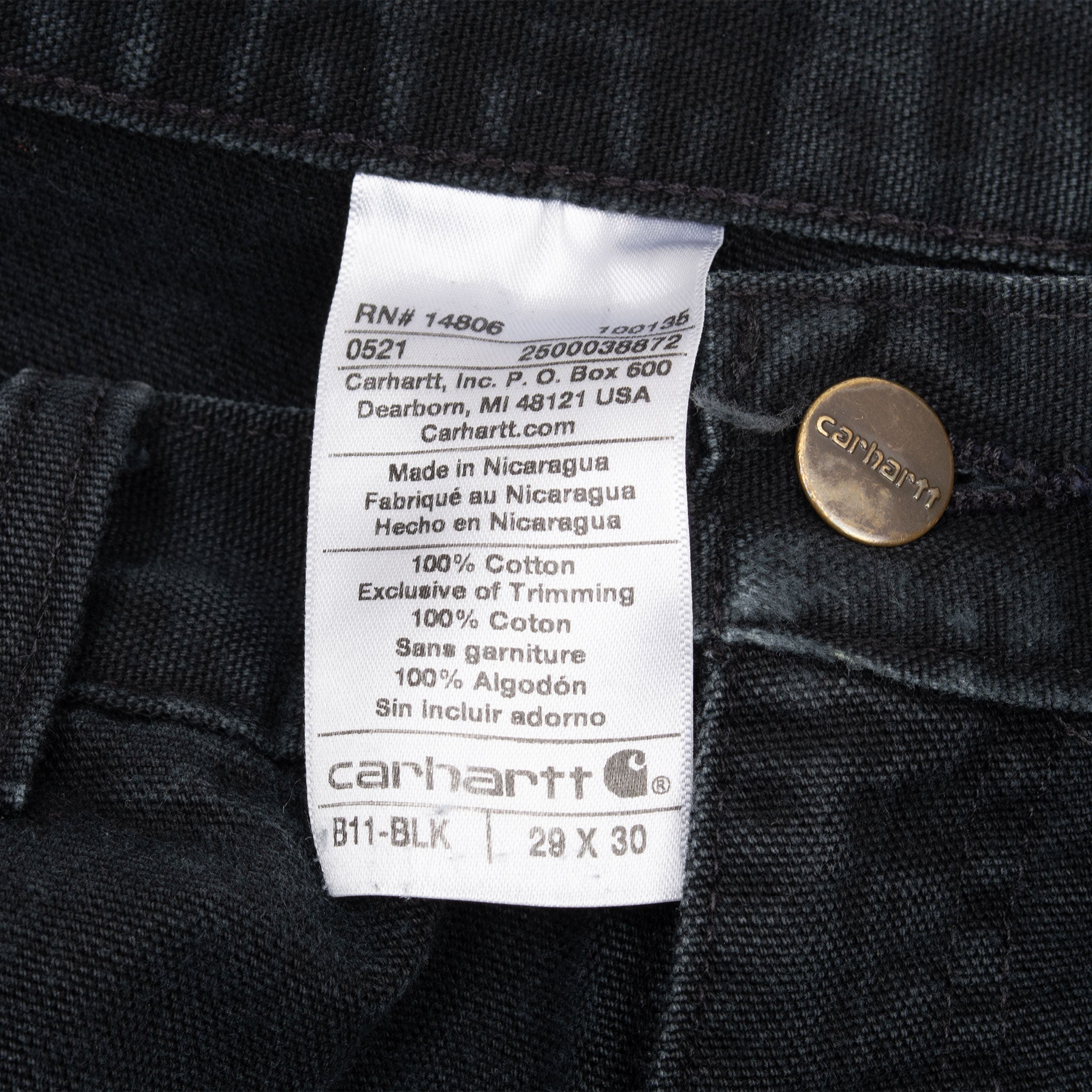 Vintage Carhartt Carpenter Black Pants Size 29X30