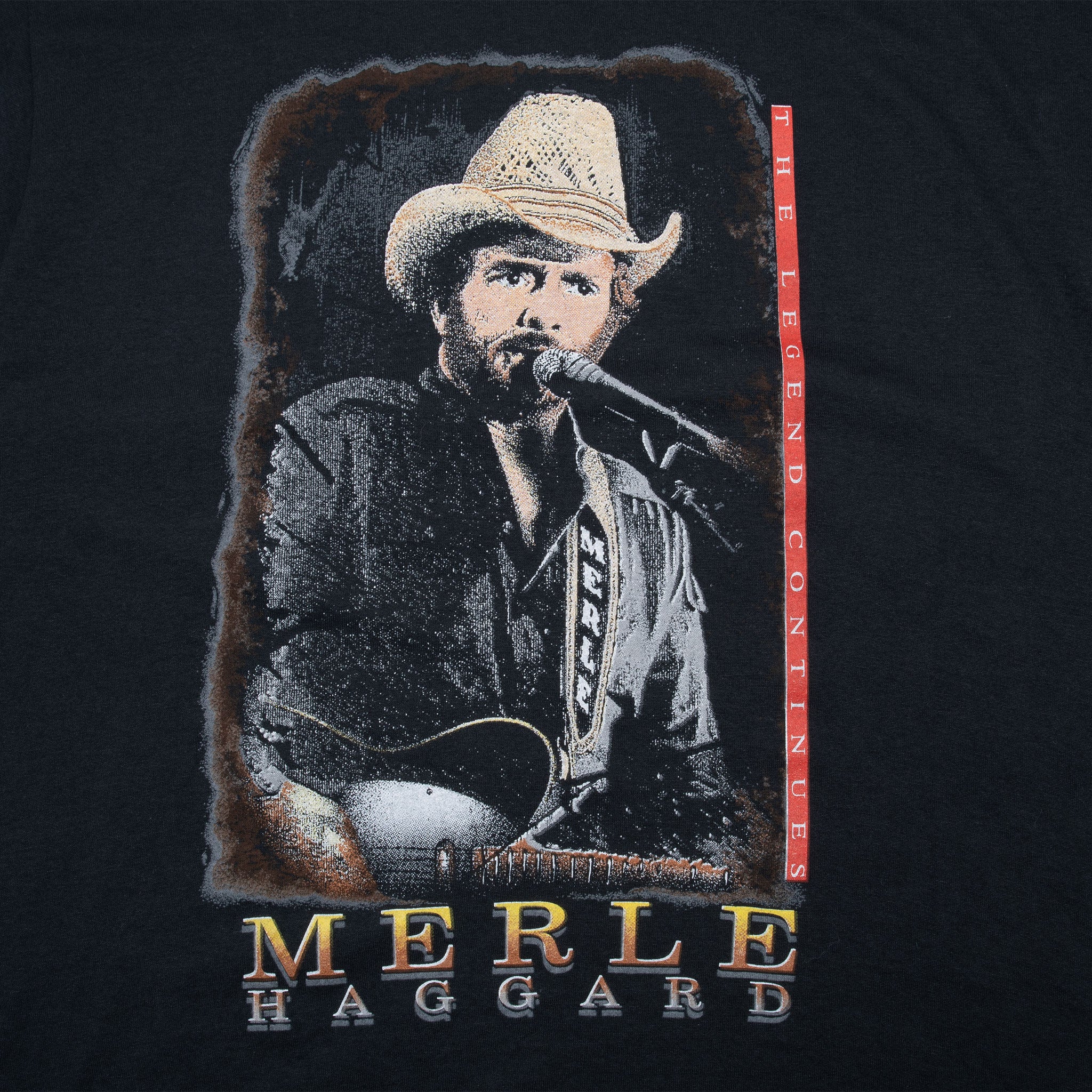 Vintage Merle Haggard The Legend Continues Tee Shirt 1991 Size Medium Made In Usa With Single Stitch Sleeves