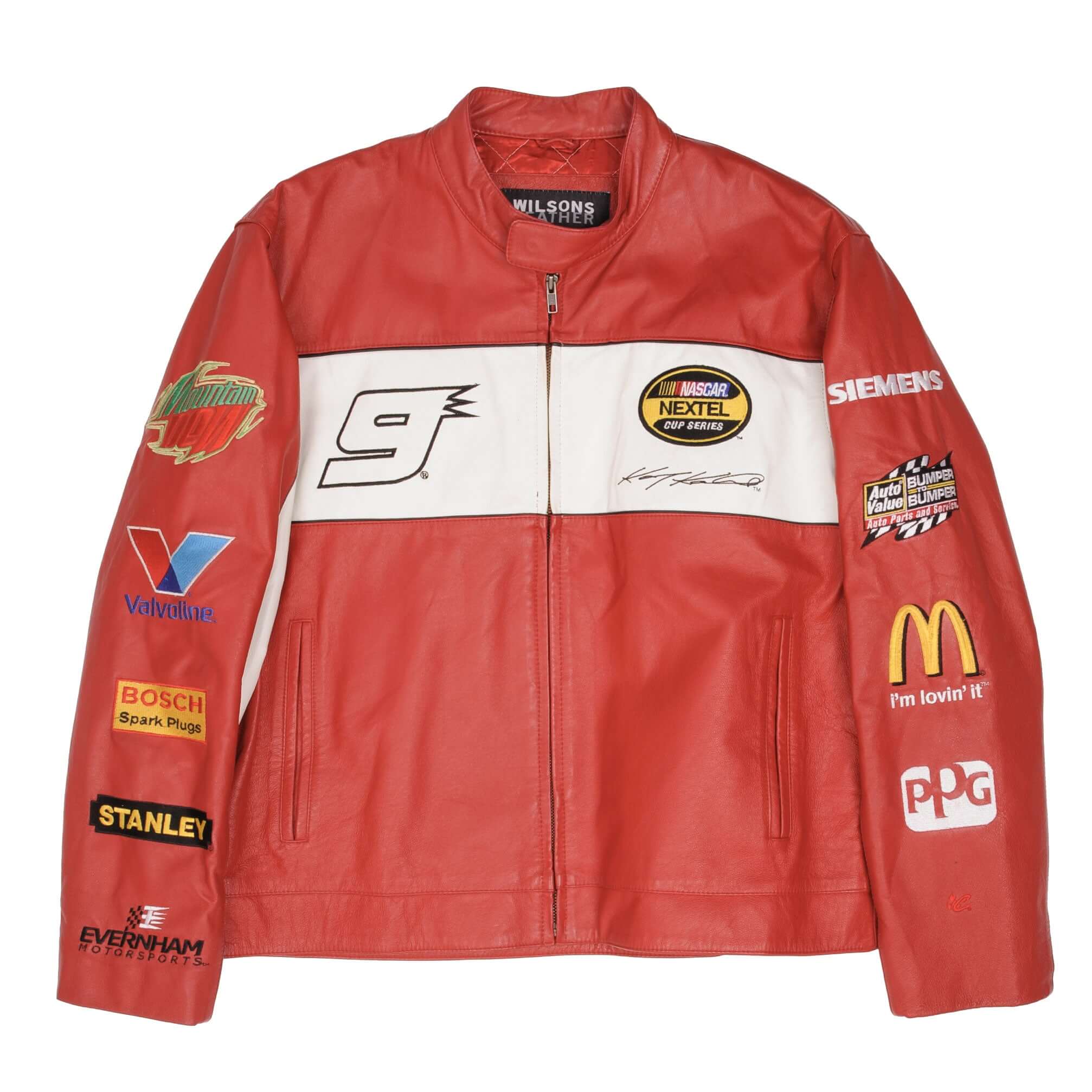 Vintage Nascar Kasey Kahne #9 Dodge McDonald's Mountain Dew Leather Jacket 2000S Size Medium