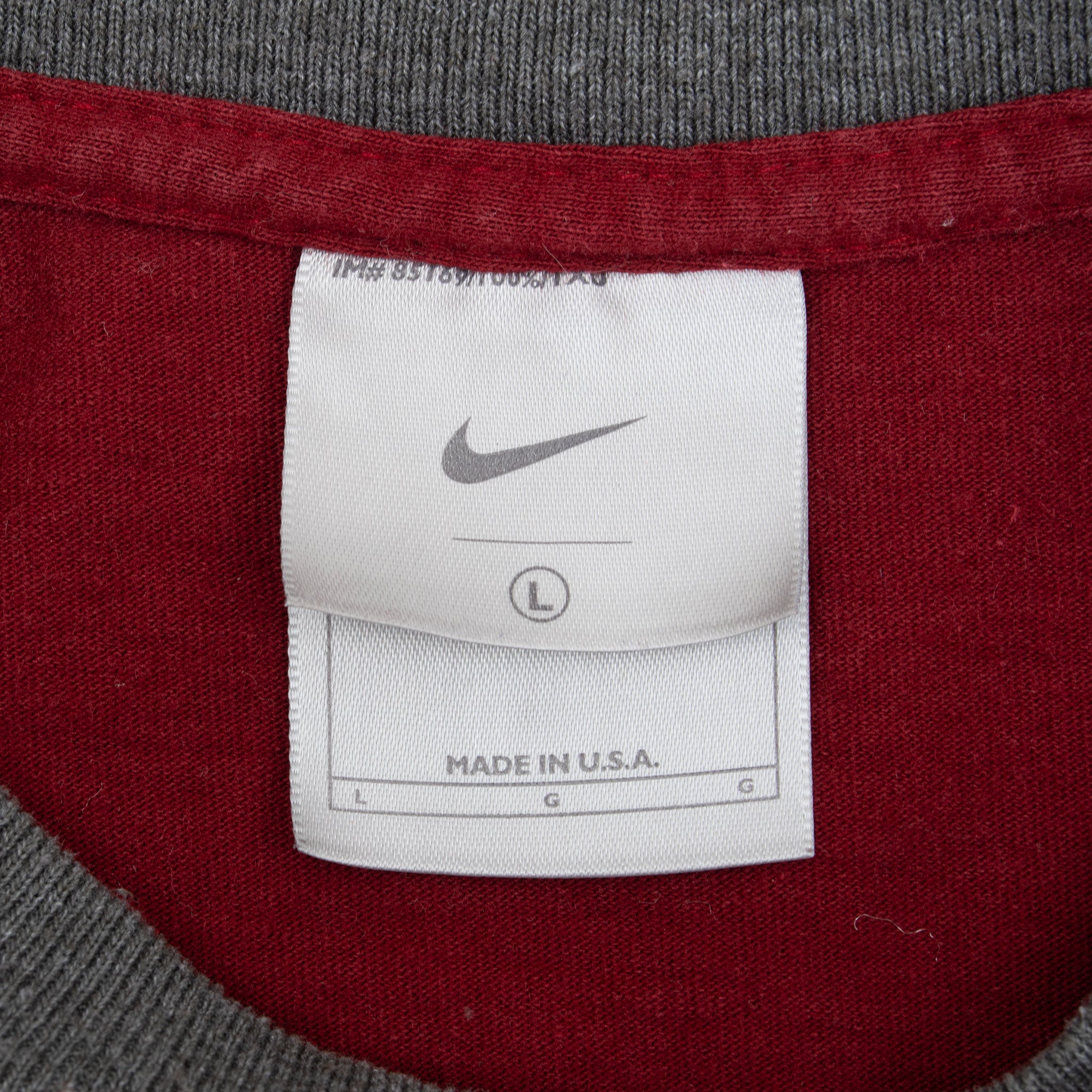 Vintage Nike Athletics Burgundy Tee Shirt 2000S Size Large Made In Usa