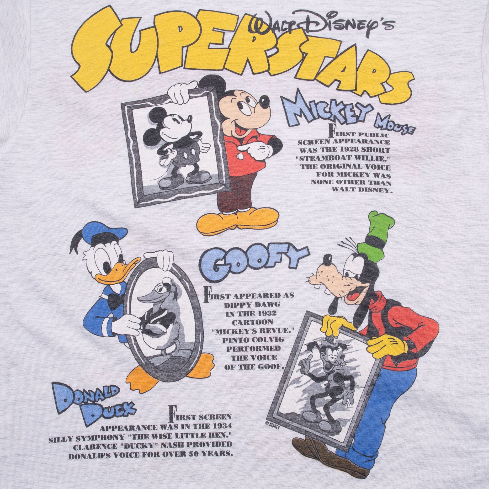 Vintage Walt Disney Lonesome Ghosts Half Sleeve Tee Shirt 1991 Size Large Made In Usa With Single Stitch Sleeves