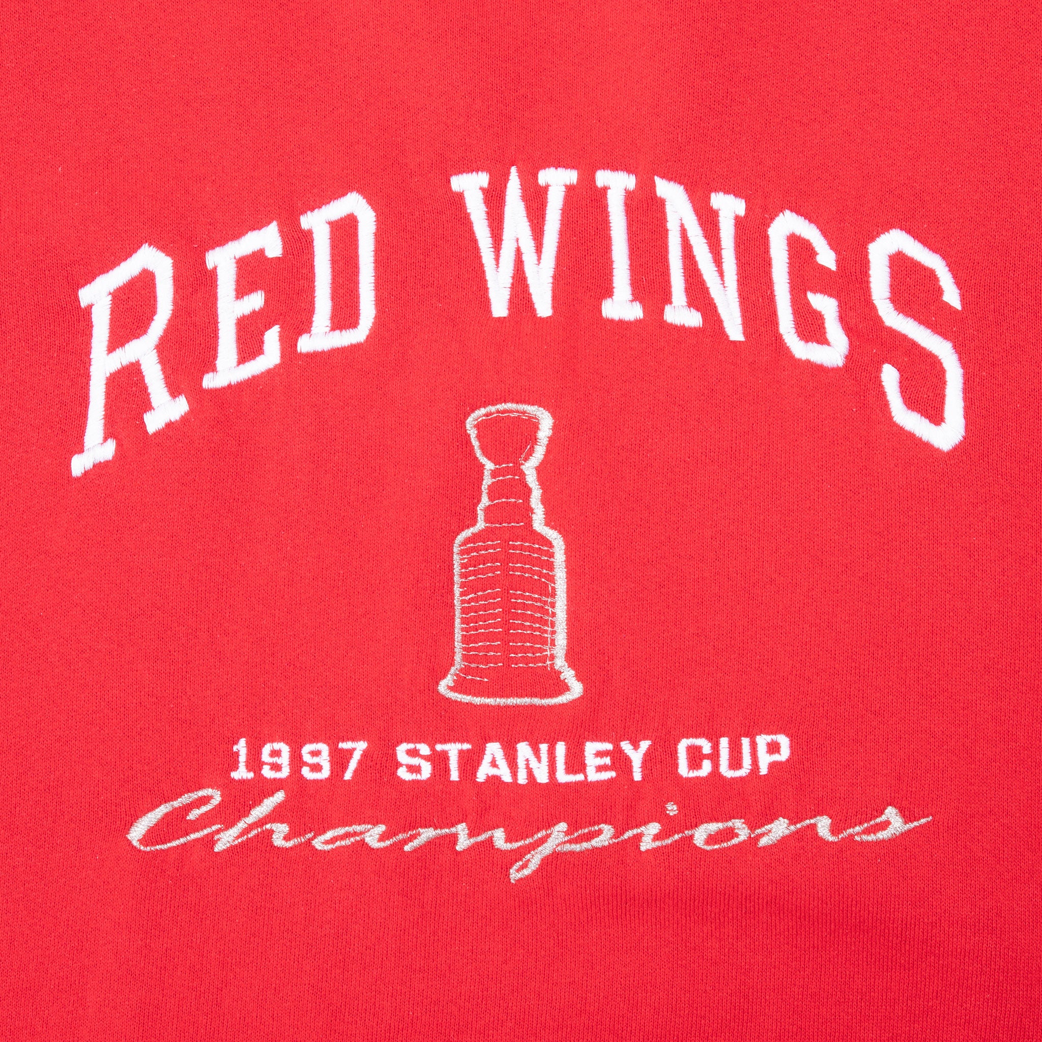 Detroit Red Wings 1997 Stanley Cup Champions chest embroidery detail