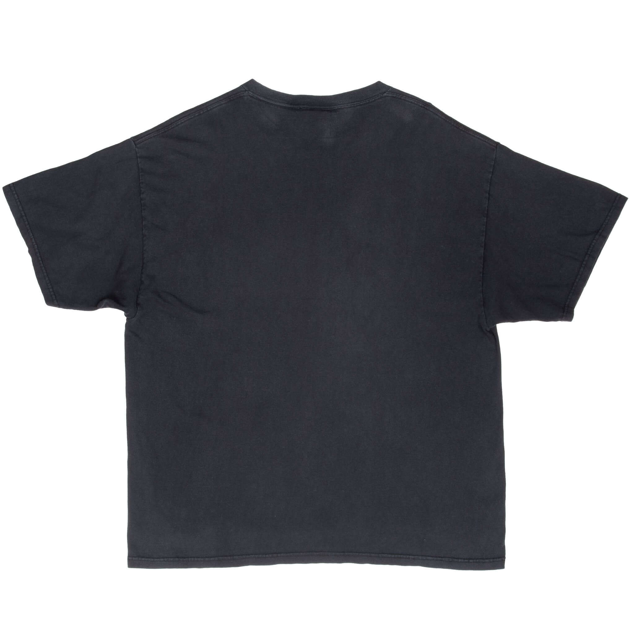 Back of black Bob Marley T-shirt with no graphic