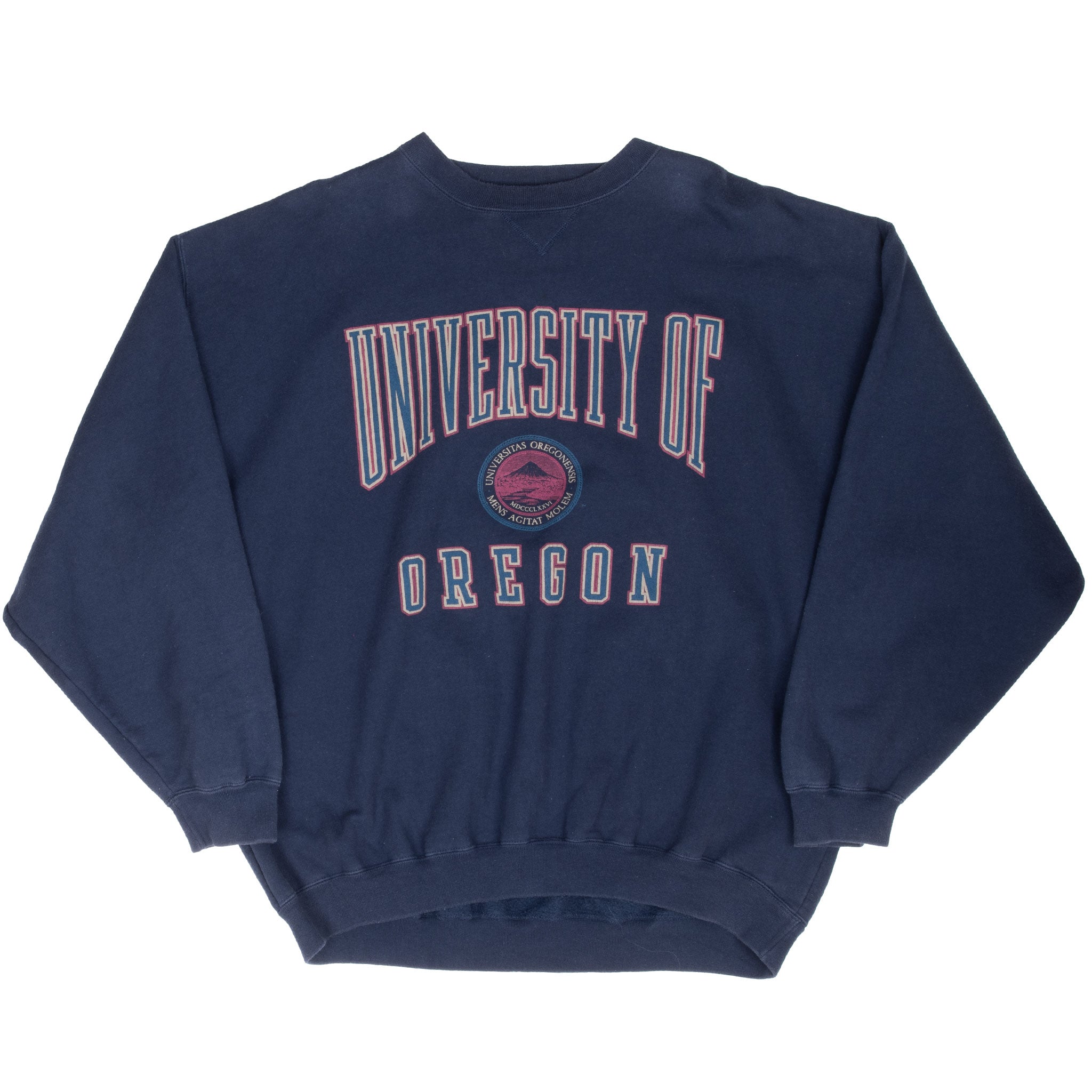 Vintage Ncaa University Of Oregon Navy Blue Sweatshirt 1990S Size XL