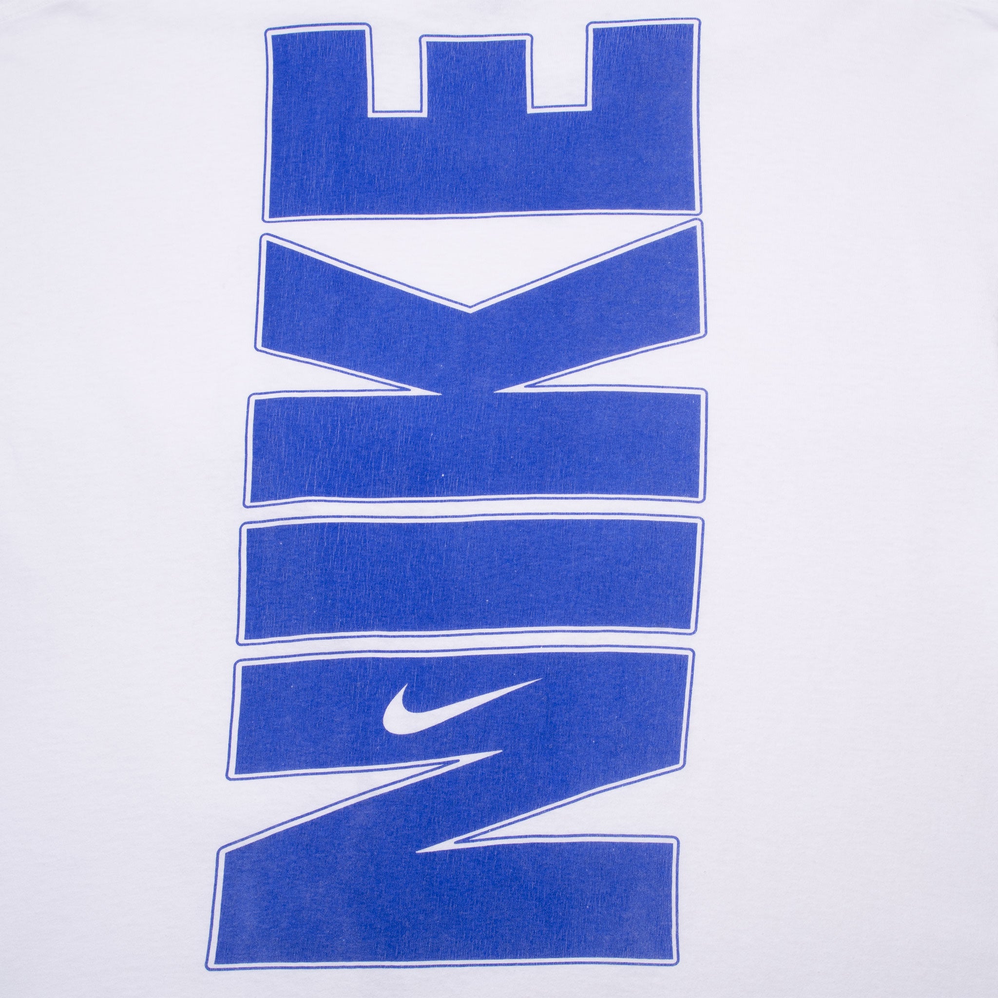 Vintage Nike Spellout Center Swoosh White Tee Shirt 1990S Size XL