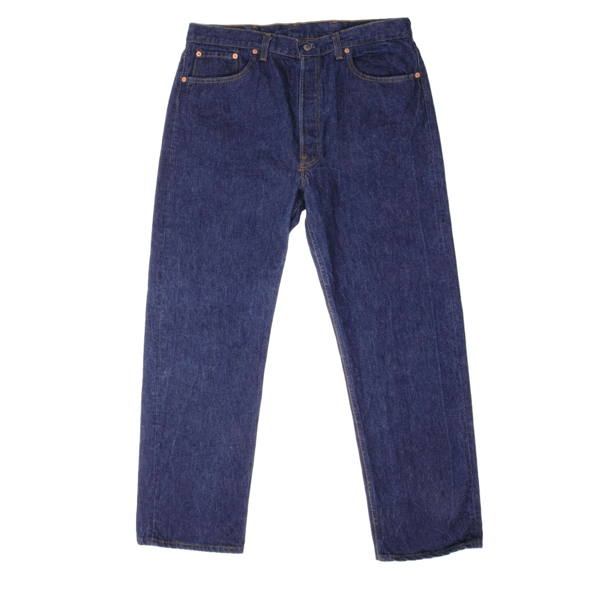 Beautiful Indigo Levis 501 1980S Jeans Made in USA with Dark Blue Wash Size on tag 38x30 actual size 36x30 Back Button #520