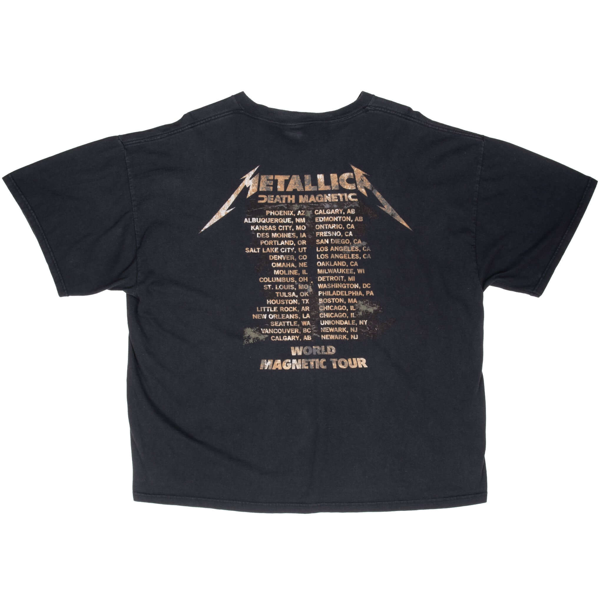 Vintage Metallica Death Magnetic World Tour 2000S Black Tee Shirt Size 2XL