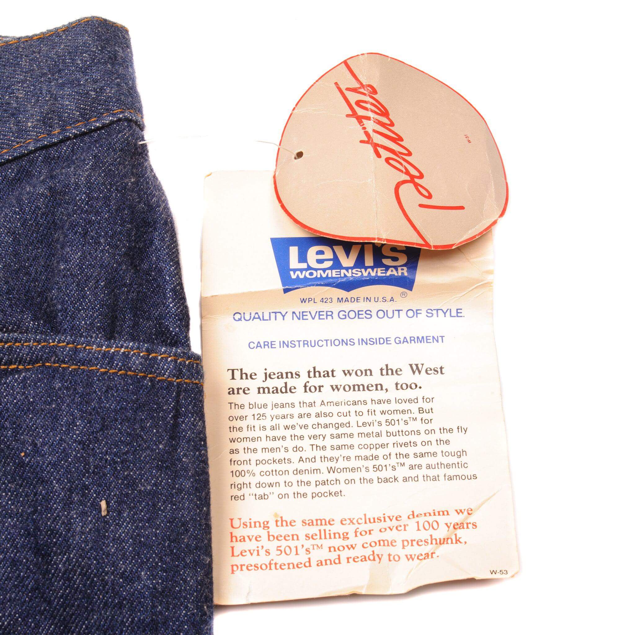 VINTAGE LEVIS 501 WOMEN PRESHRUNK JEANS INDIGO 1980's SIZE W33 L30 MADE IN USA NOS