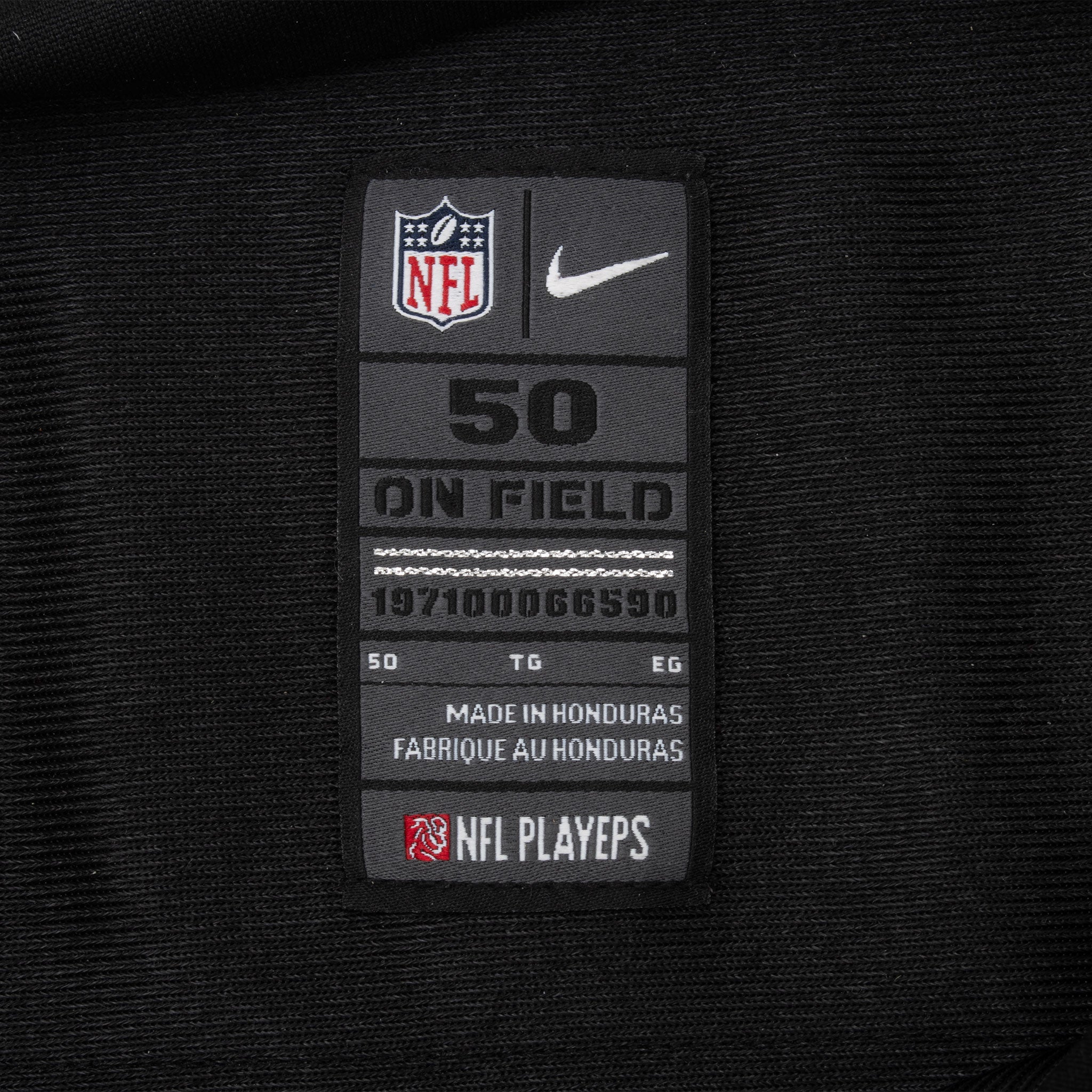 Nike NFL On Field size 50 neck label on black jersey