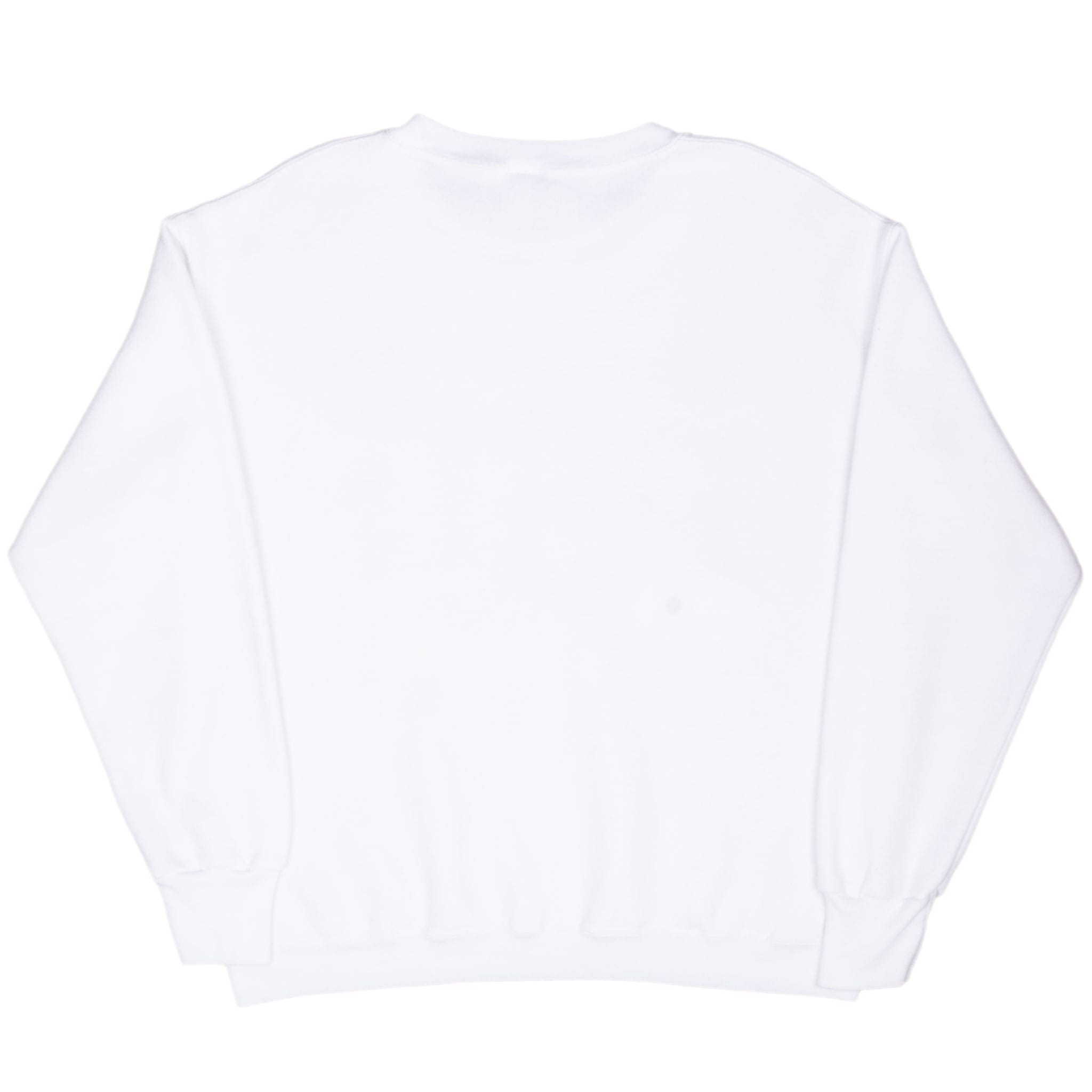 Back of plain white Penn State crewneck sweatshirt