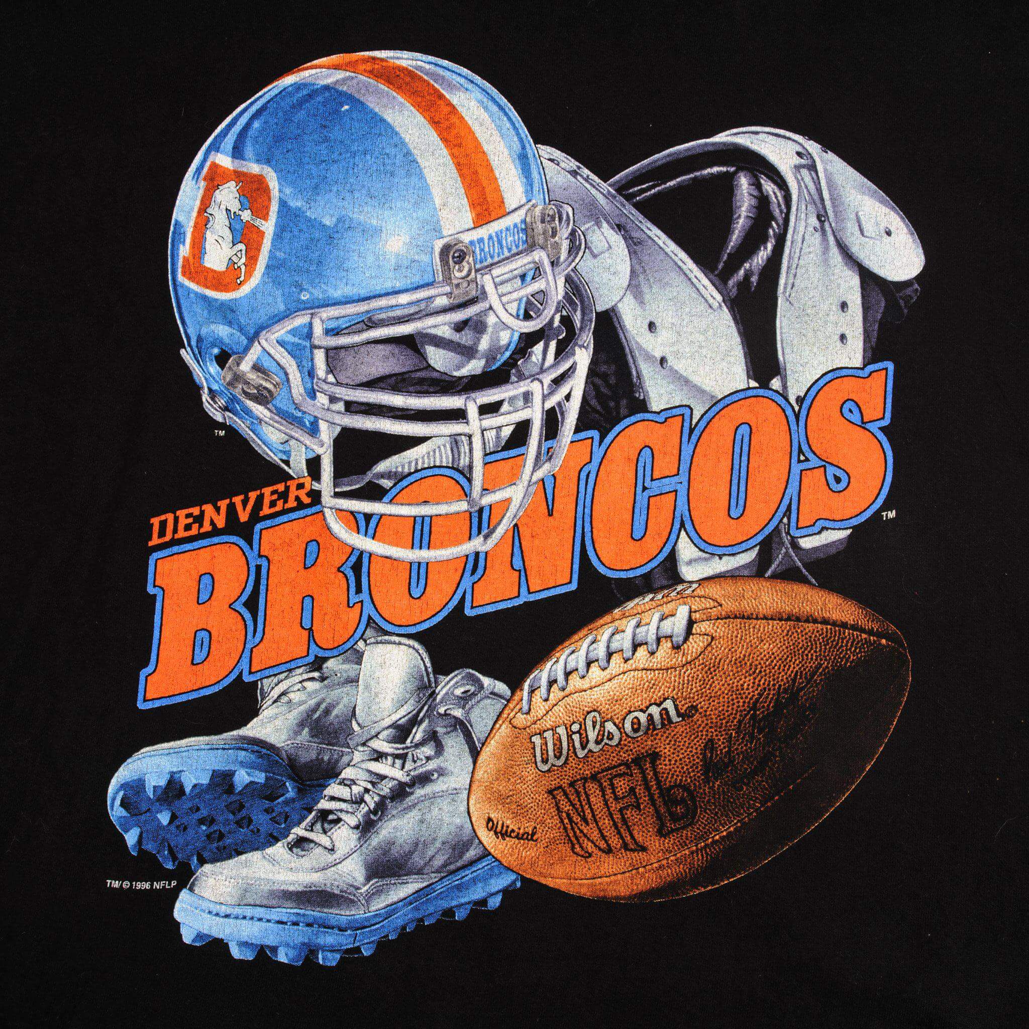 VINTAGE NFL DENVER BRONCOS TEE SHIRT 1996 SIZE XL MADE IN USA