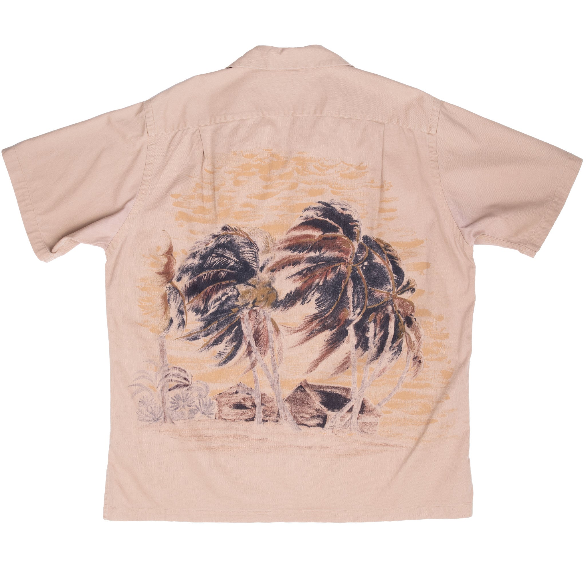 Vintage Ralph Lauren Palm Tree Beige Shirt 1990S Size Large