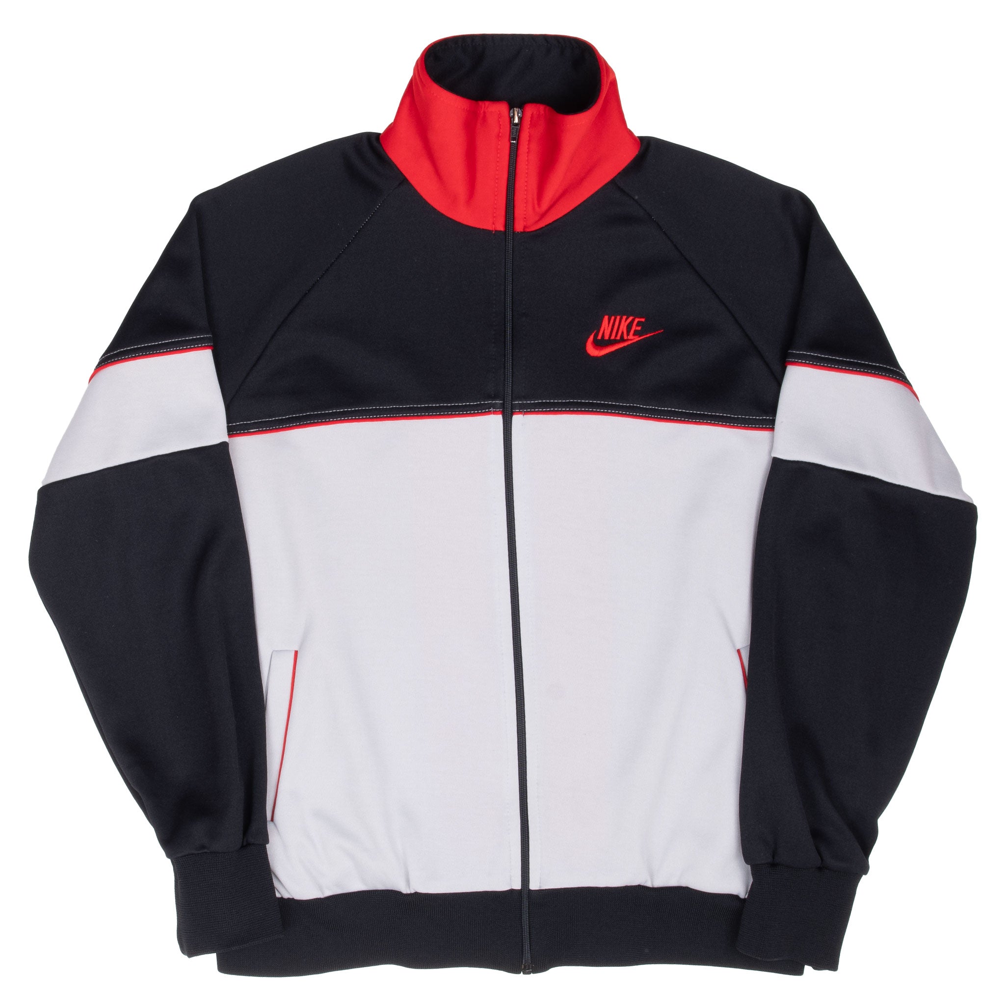 Vintage Nike Swoosh Black Grey Tracksuit Jacket Early 1980S Size Large