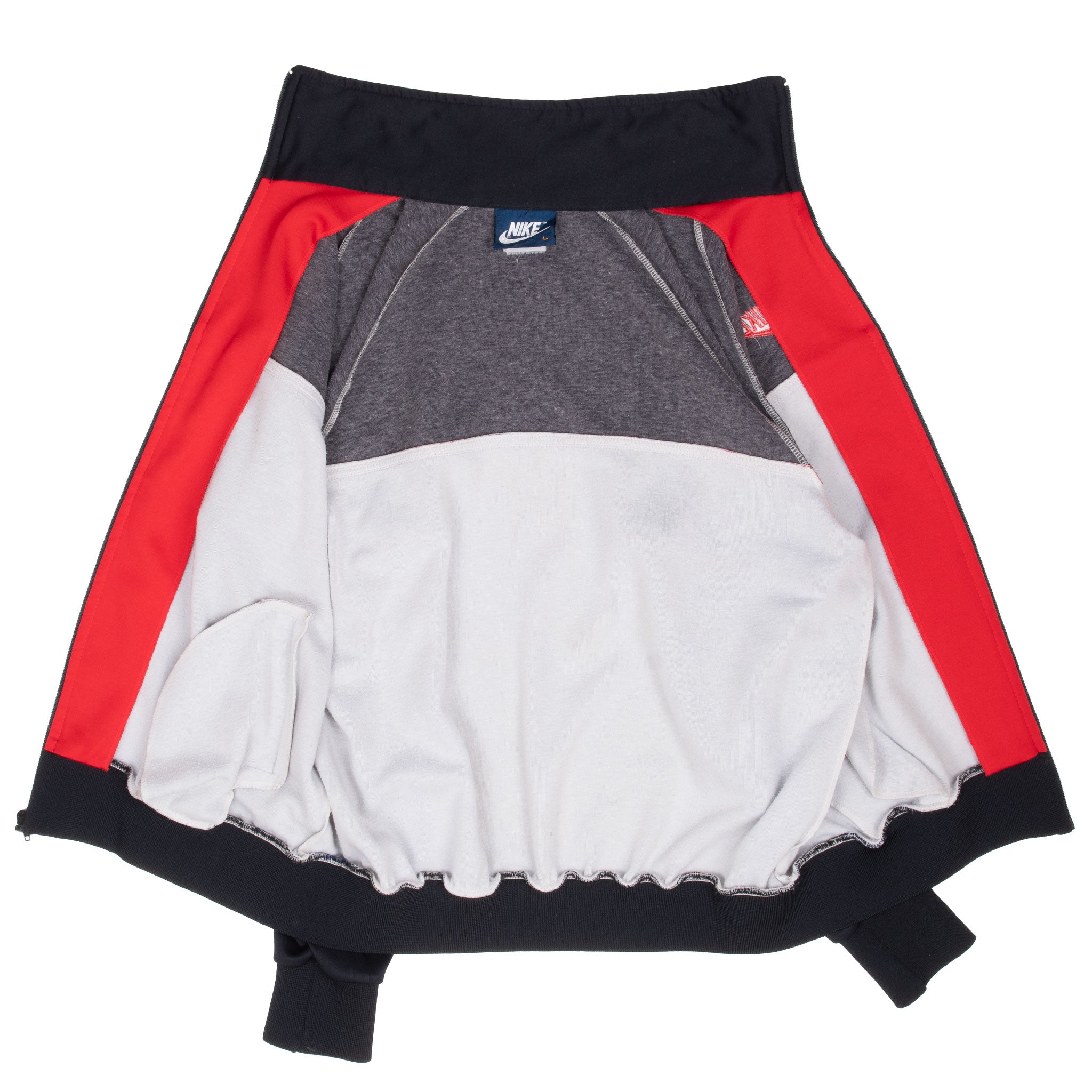 Vintage Nike Swoosh Black Grey Tracksuit Jacket Early 1980S Size Large