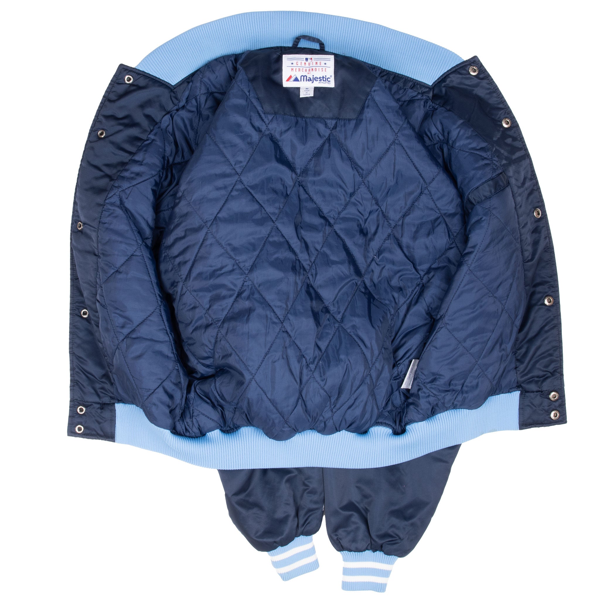 Vintage Mlb New York Yankees 1990S Majestic Bomber Satin Jacket Size Medium