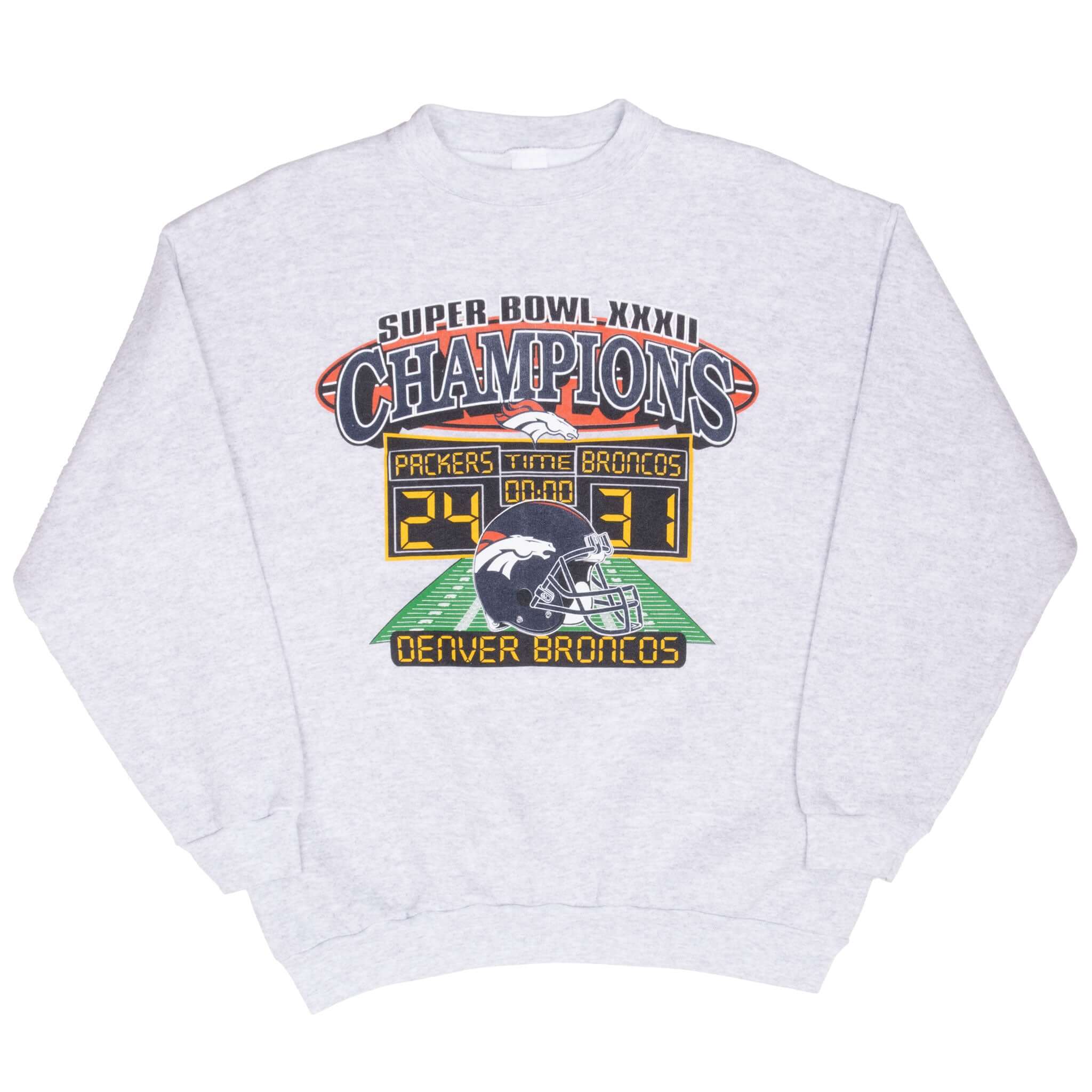 Vintage Nfl Denver Broncos Super Bowl Xxxii Champions 1998 Sweatshirt Size Large