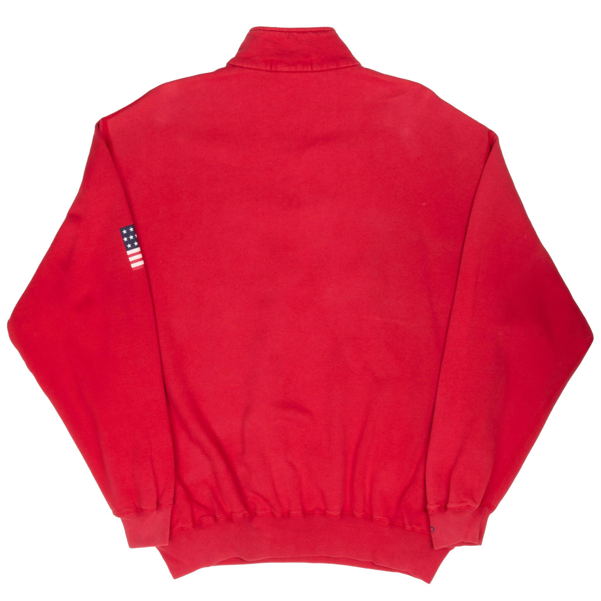Vintage Ralph Lauren Usa Red Quarter Zip Sweatshirt 1990S Size XL