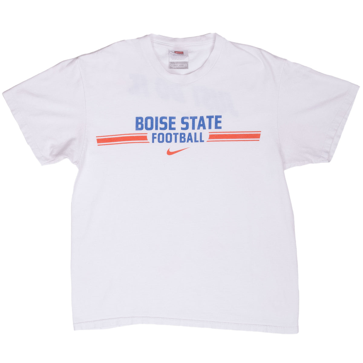Full front view of white Nike Boise State Football T-shirt