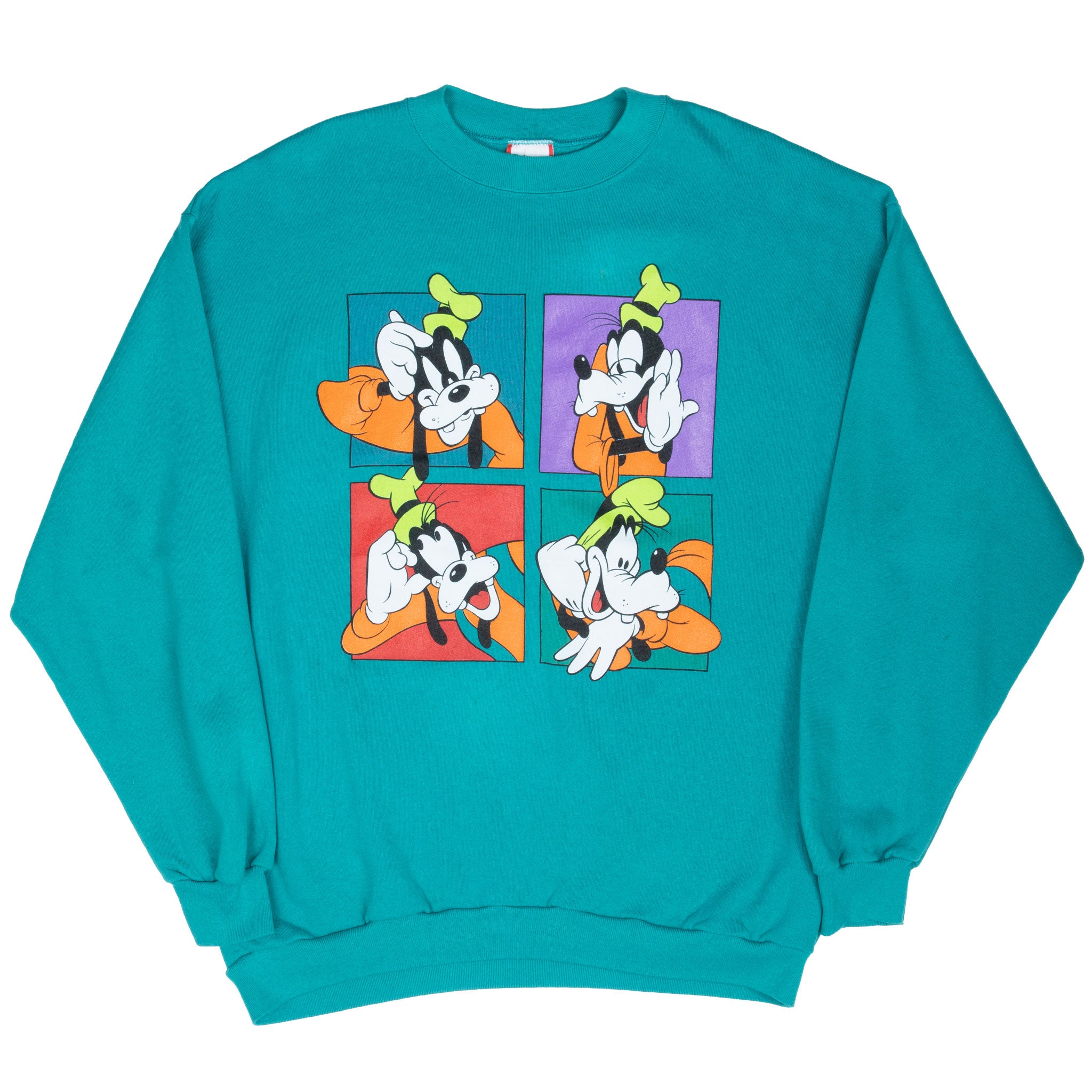 Vintage Disney Goofy Teal Sweatshirt 1990S Size Large Made In Usa