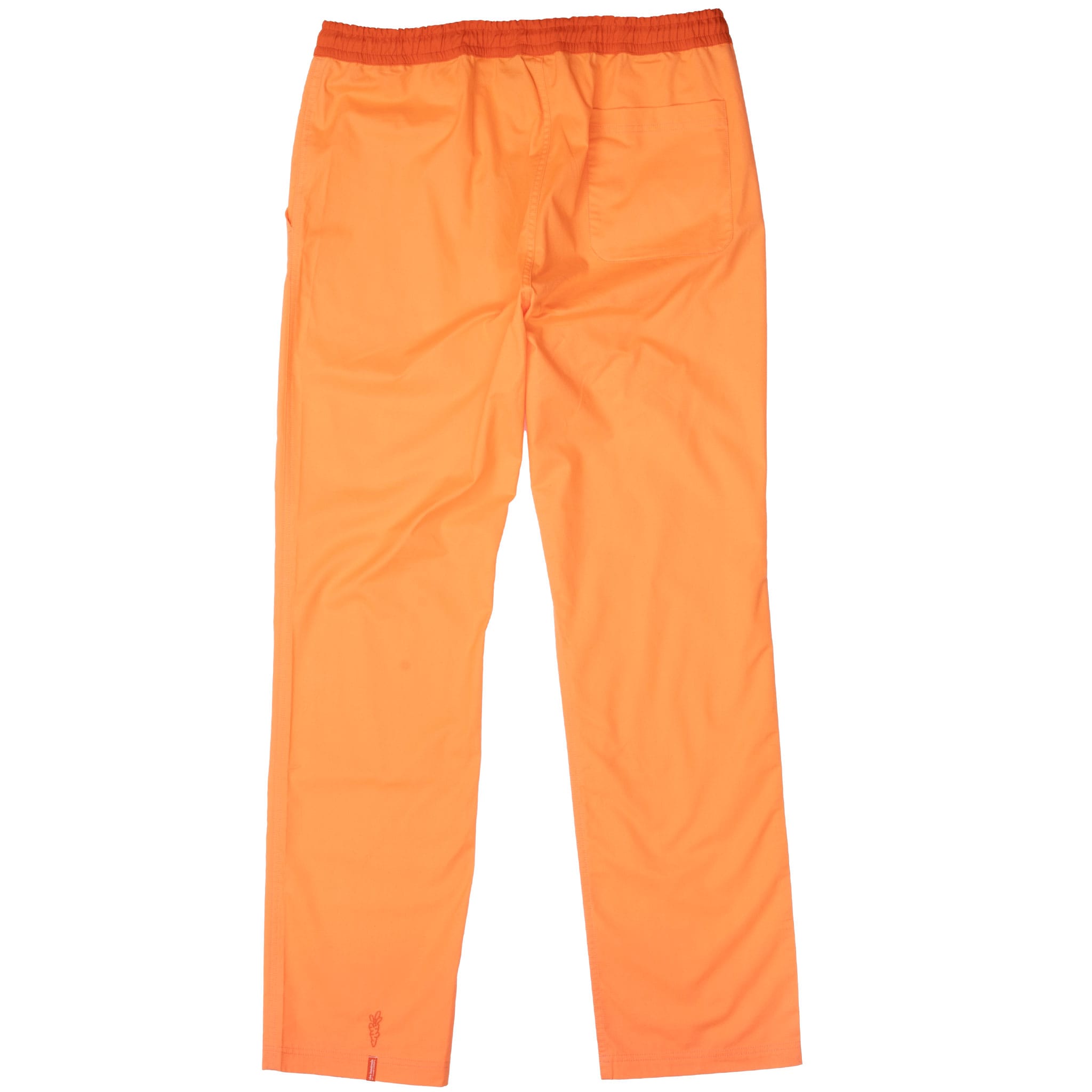 Back of orange The Hundreds by Anwar Carrots jogger pants with rear patch pocket