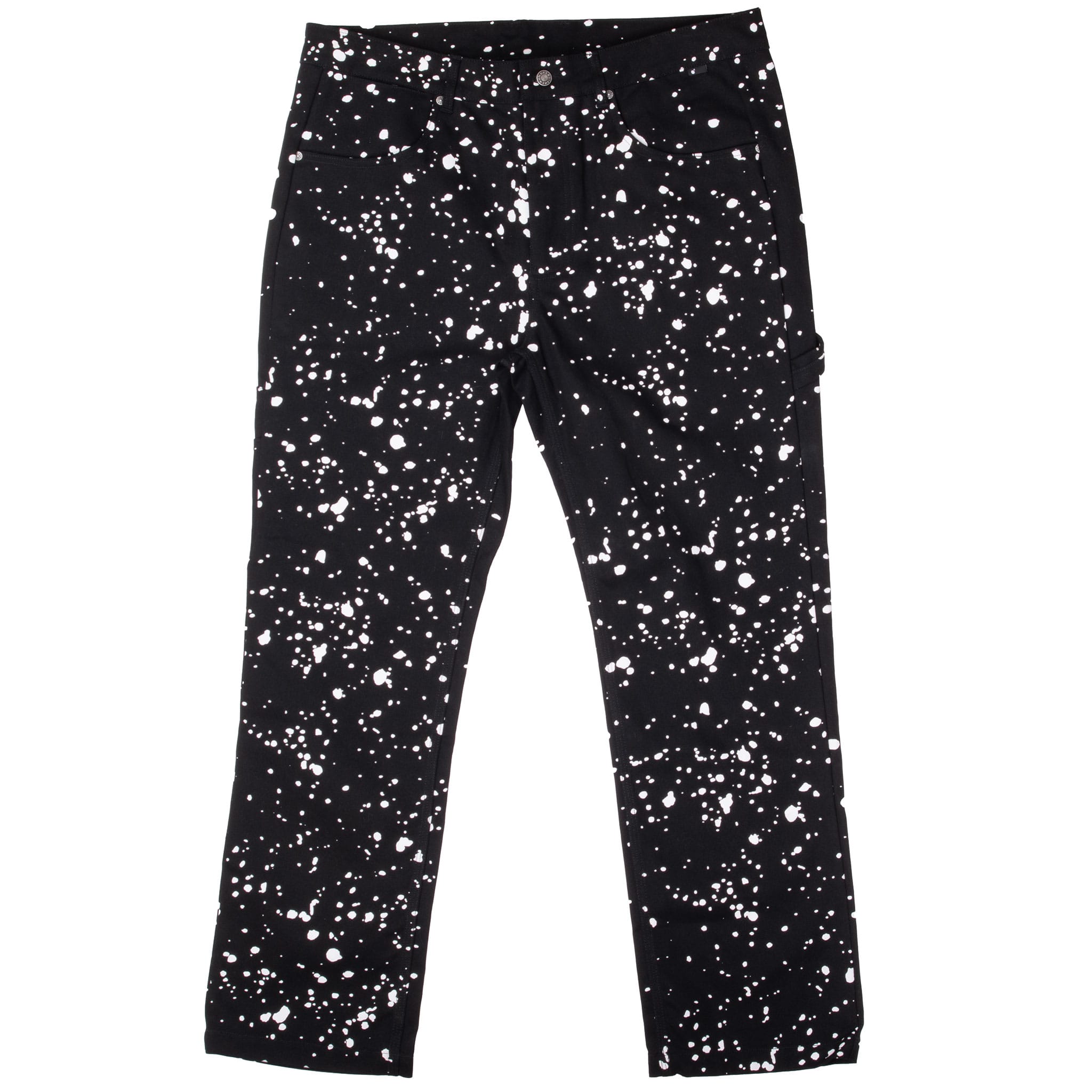 Front of The Hundreds x Joshua Vides black jeans with all-over white paint-splatter print