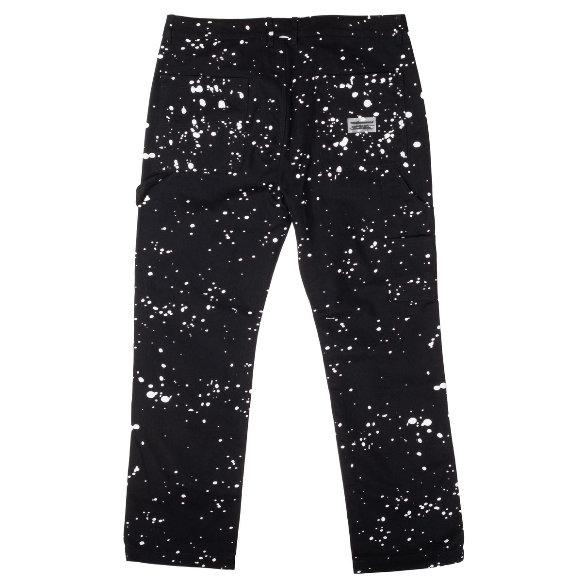 Back of The Hundreds x Joshua Vides black jeans with paint splatters, patch pockets and utility pockets