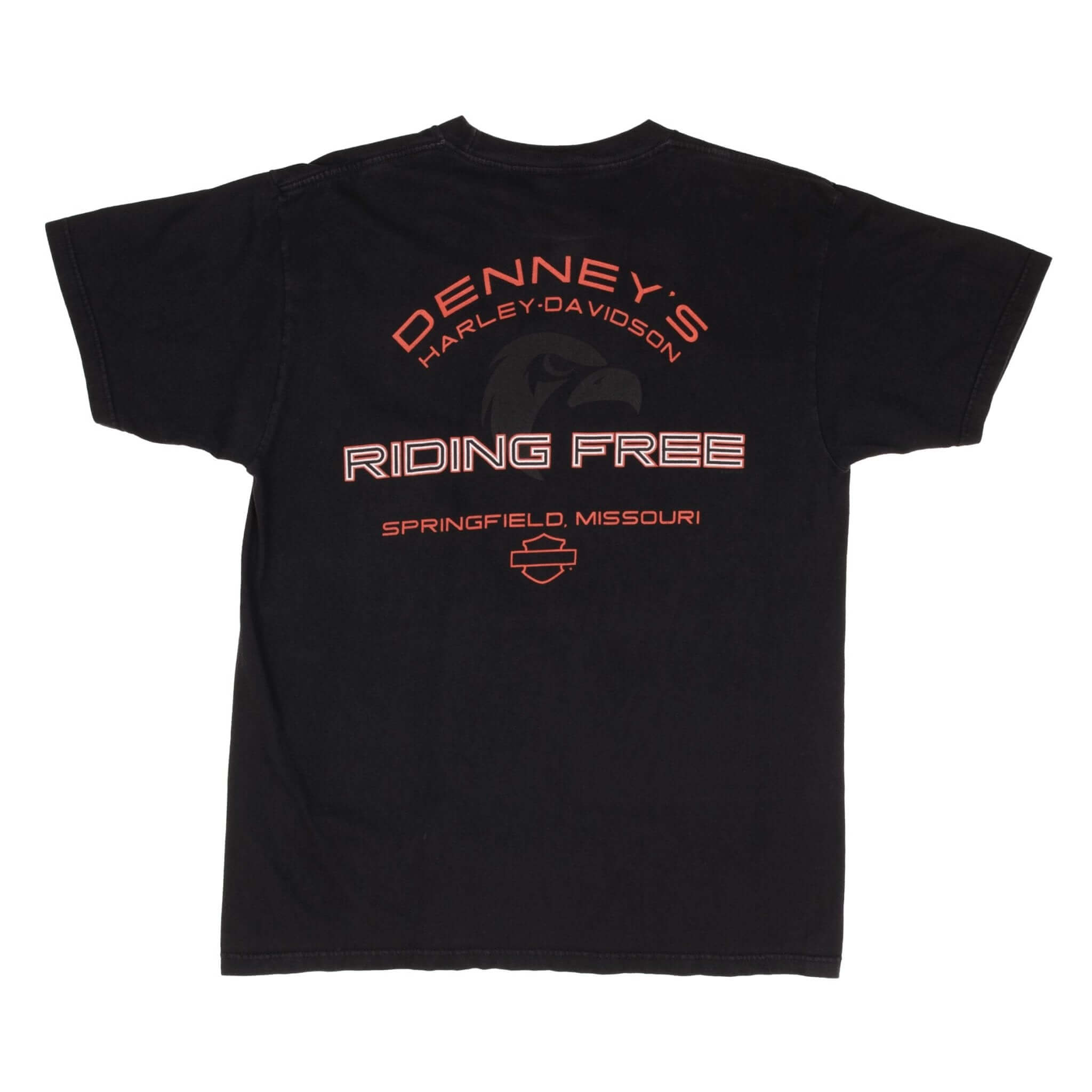 Vintage Black Harley Davidson Dragon Springfield Missouri Tee Shirt 2001 Size Large Made In USA